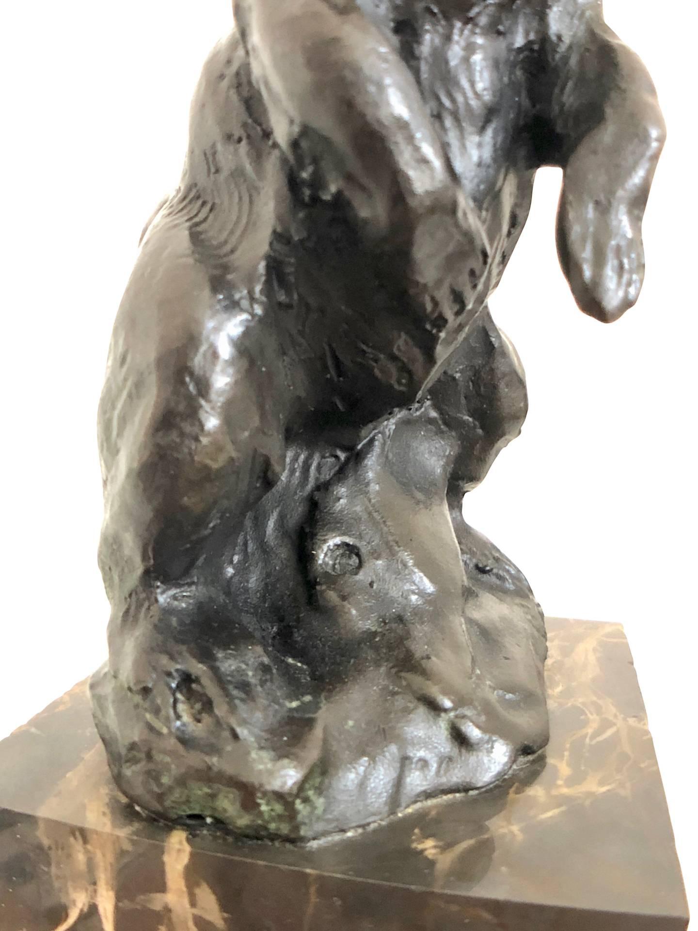 French Bronze Bear Sculpture by Carvin, Art Deco, France, 1930s For Sale