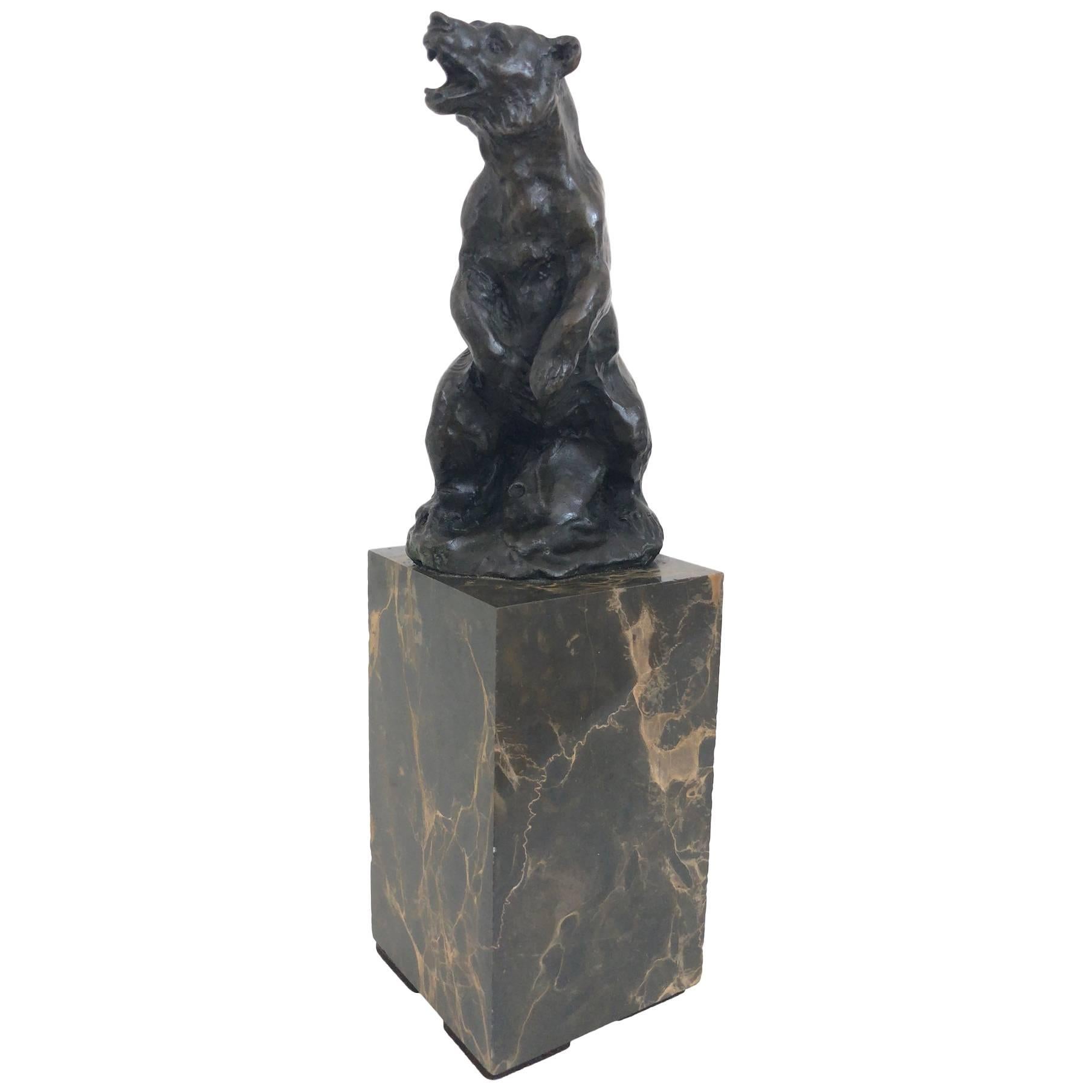 Bronze Bear Sculpture by Carvin, Art Deco, France, 1930s For Sale