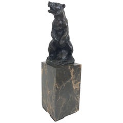 Bronze Bear Sculpture by Carvin, Art Deco, France, 1930s