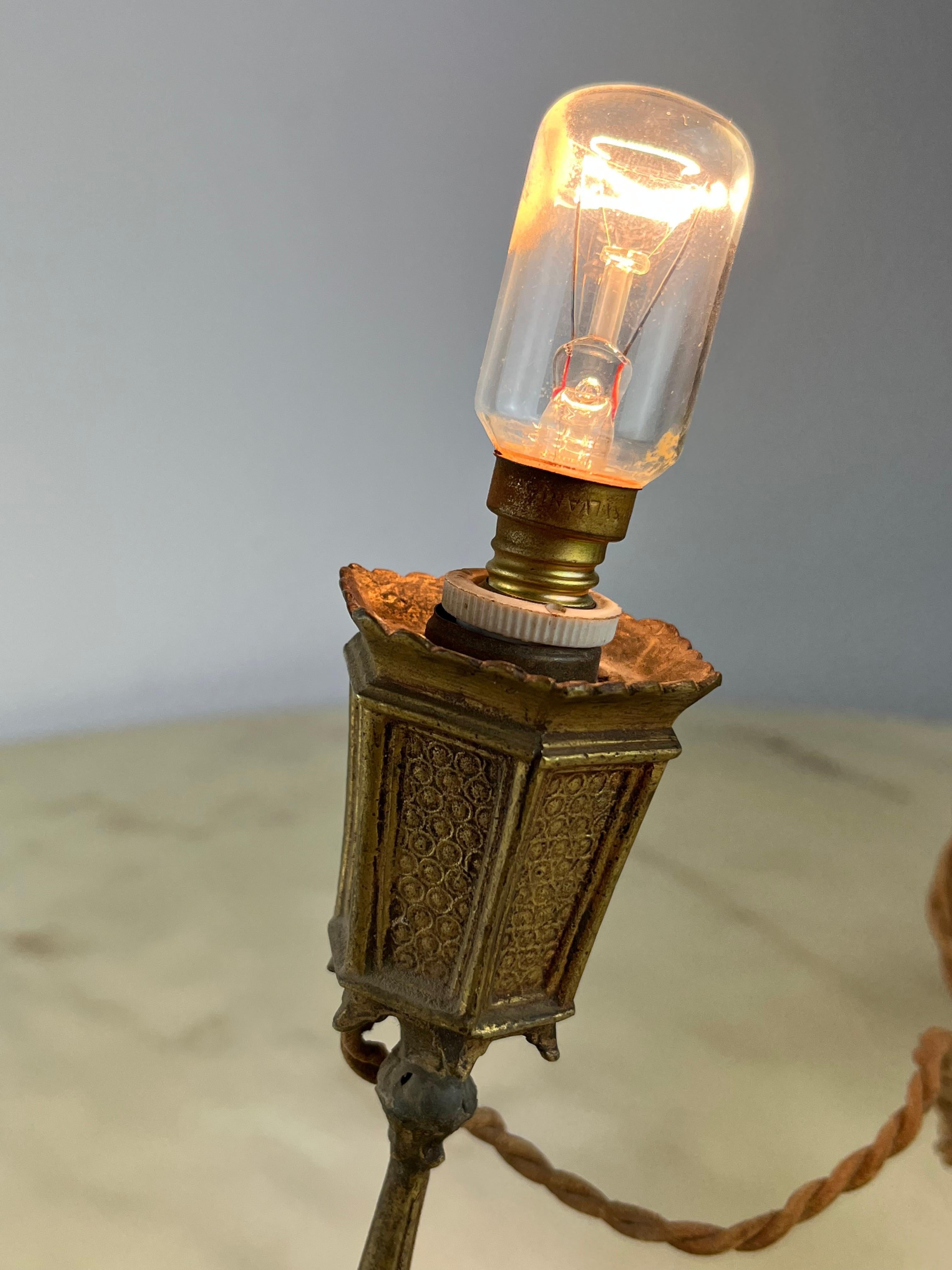 Mid-Century Bronze Bedside Lamp, Italy, 1940s For Sale 2