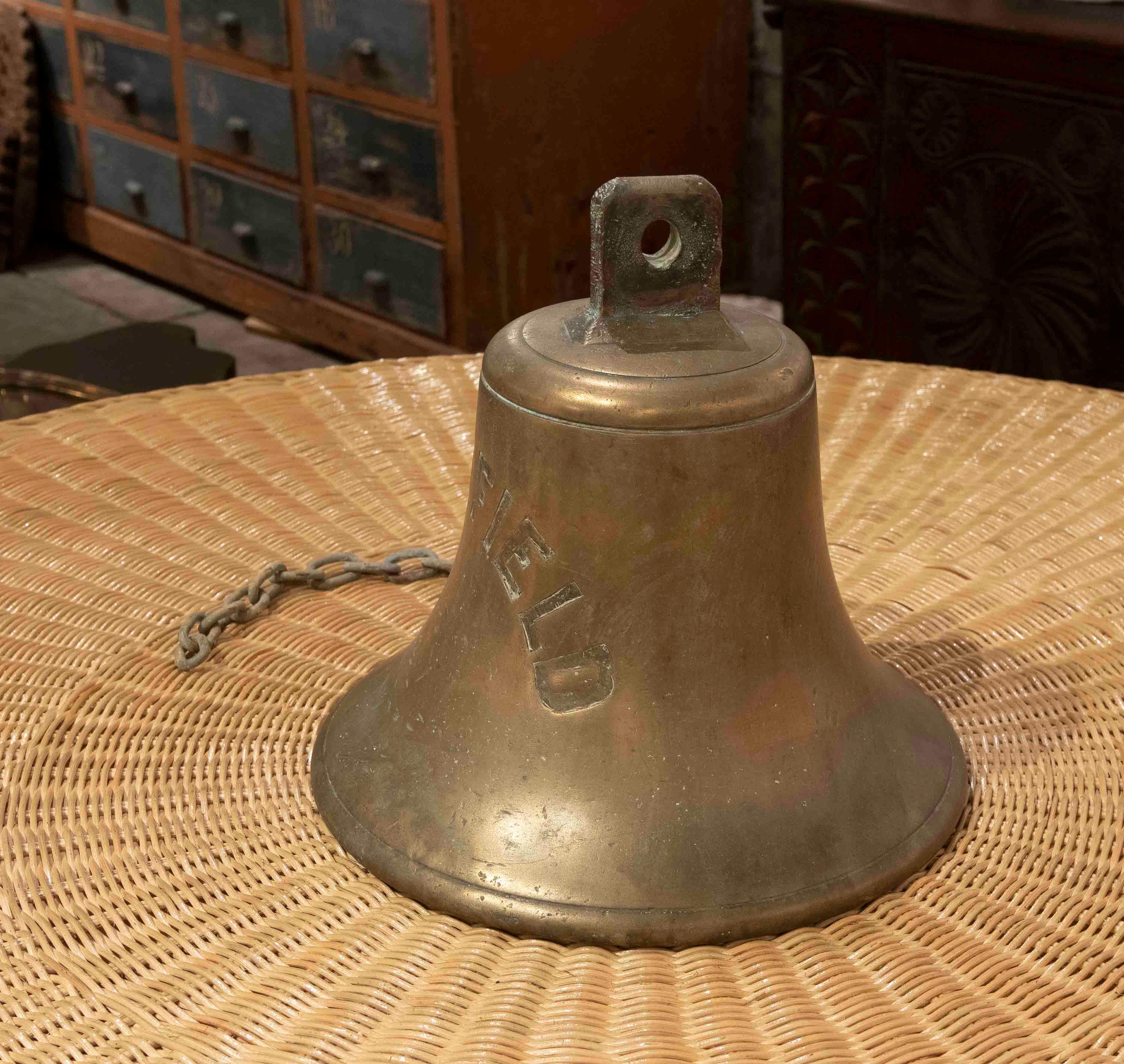 English Bronze Bell with Name Inscribed 