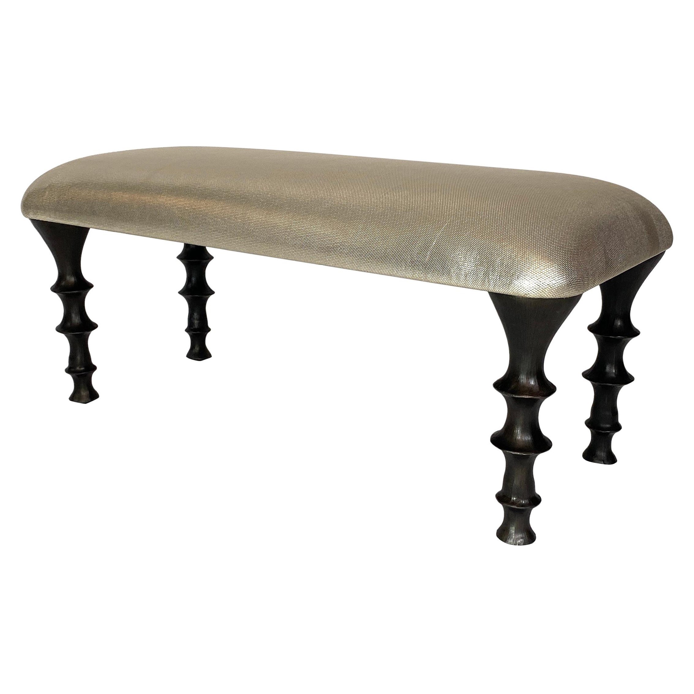 Bronze Bench with upholstered Cushion- St Paul Bench For Sale