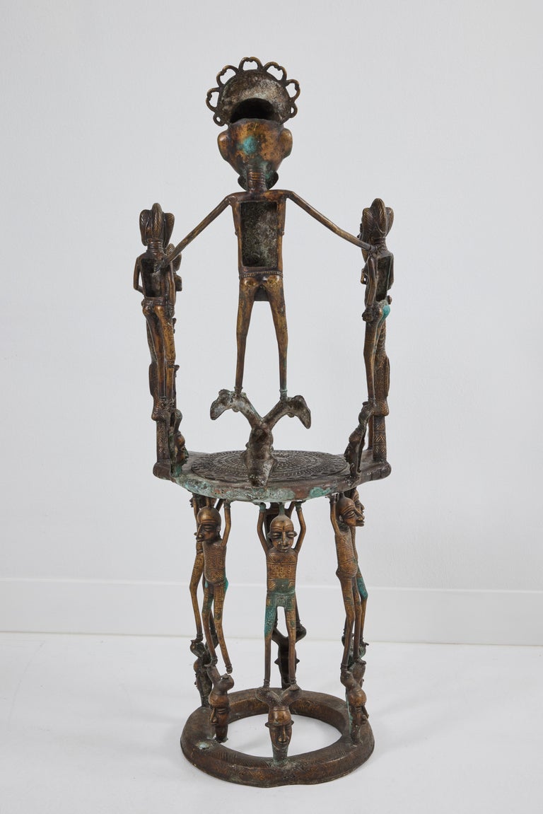 Bronze Benin Throne Chair For Sale at 1stDibs