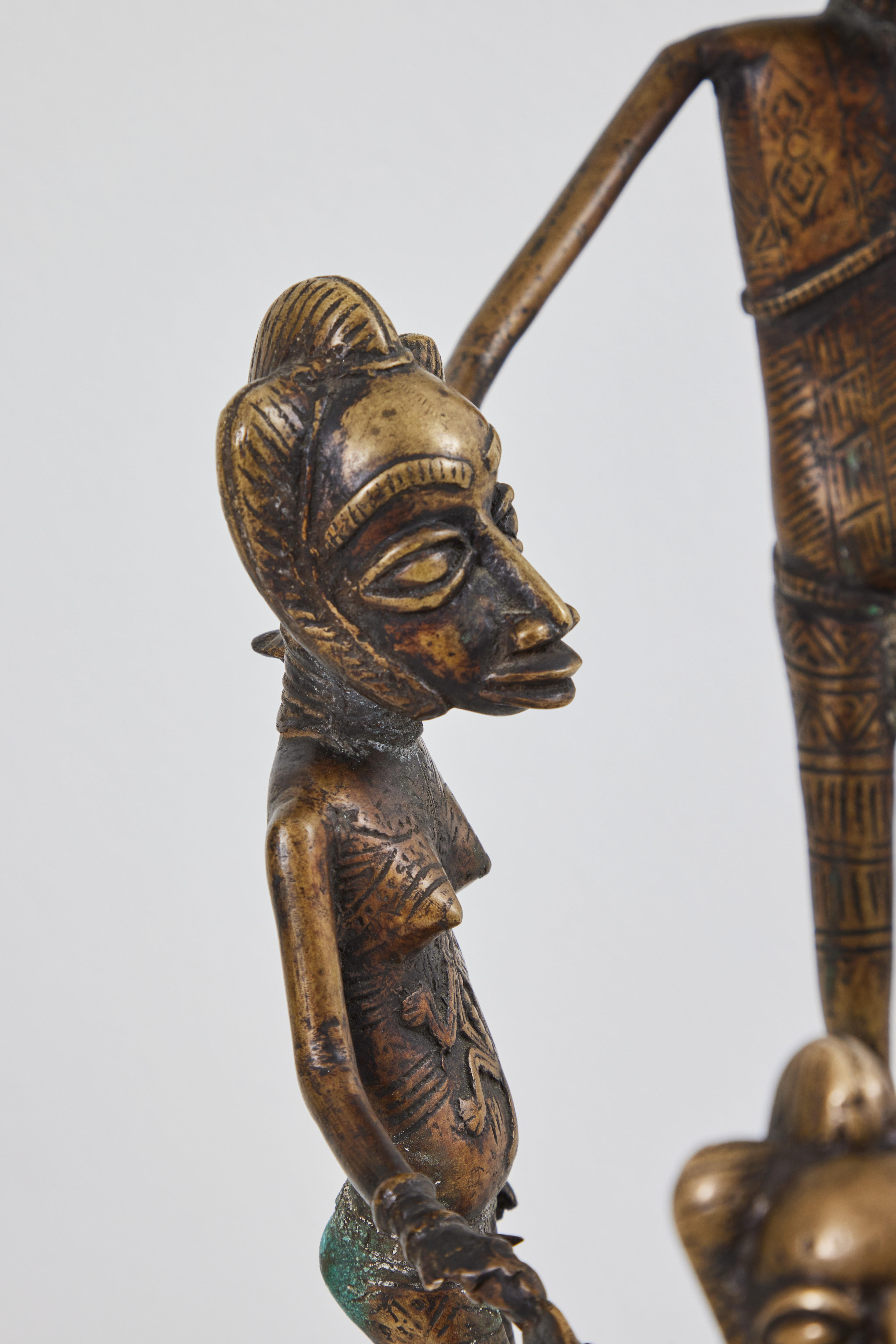 Beninese Bronze Benin Throne Chair