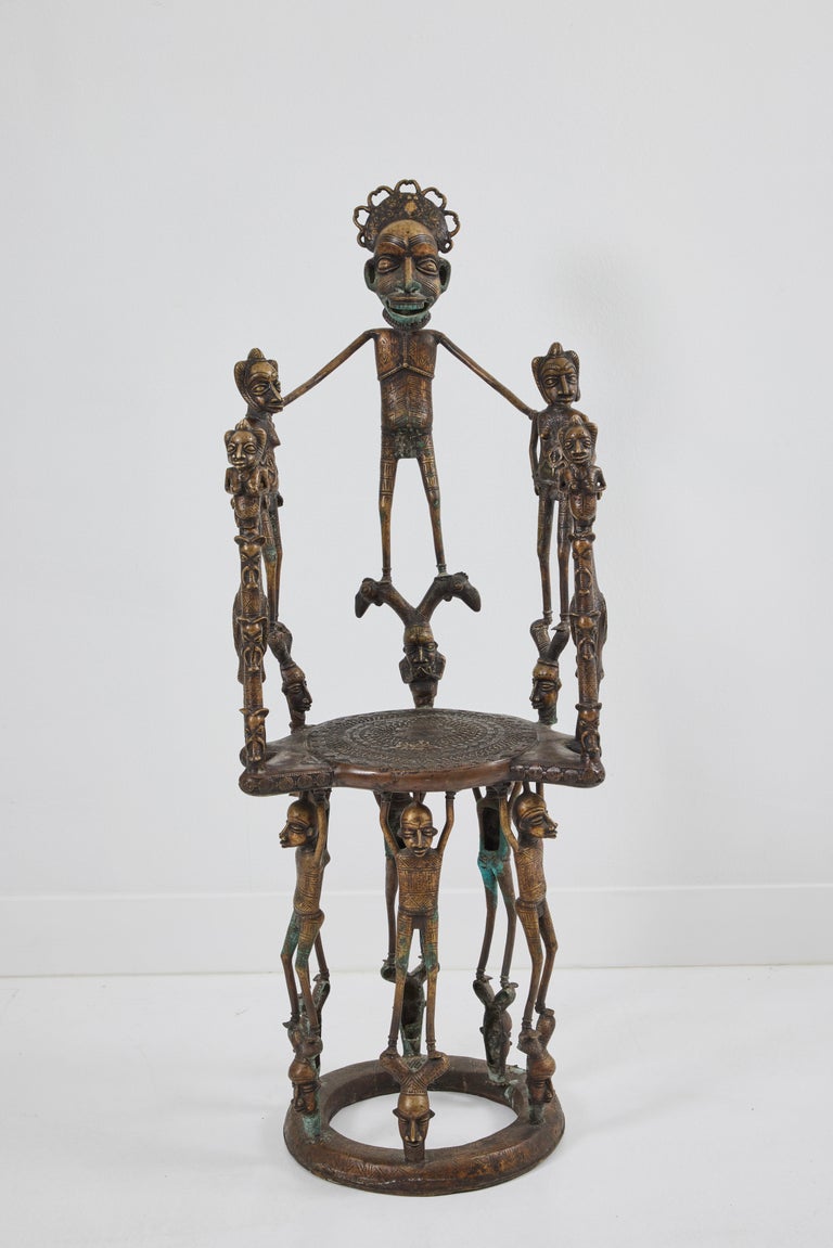 Bronze Benin Throne Chair For Sale at 1stDibs