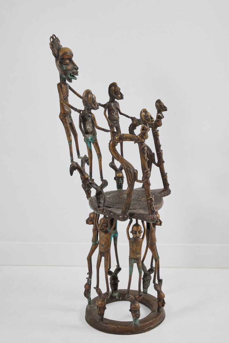Bronze Benin Throne Chair For Sale at 1stDibs