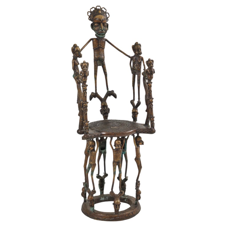 Bronze Benin Throne Chair For Sale at 1stDibs