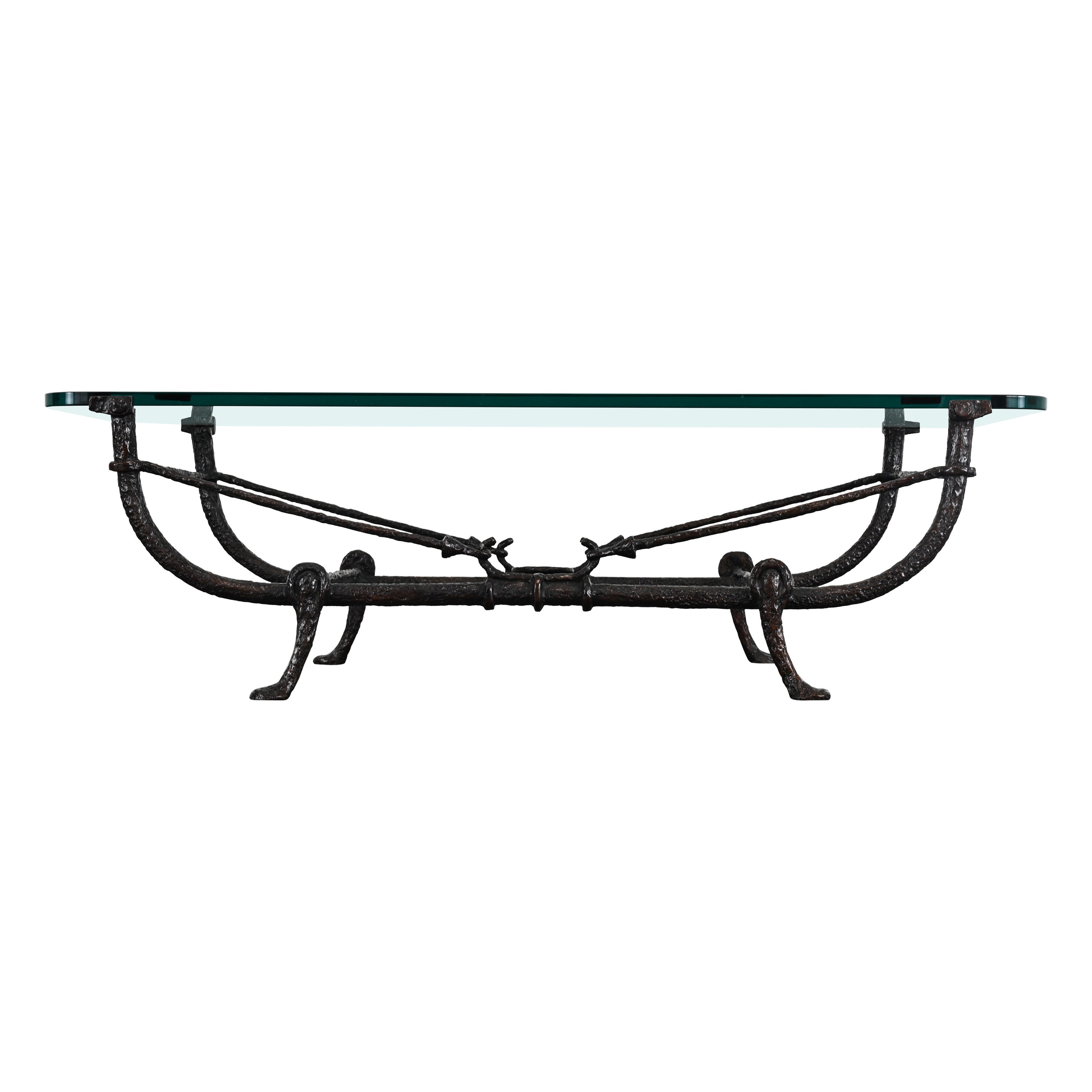 Bronze "Berceau" Coffee Table in the manner of Diego Giacometti, 20th Century For Sale