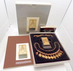 Bronze Berrocal Sculptural Puzzle Necklace, with Ring Inside, and Plaque