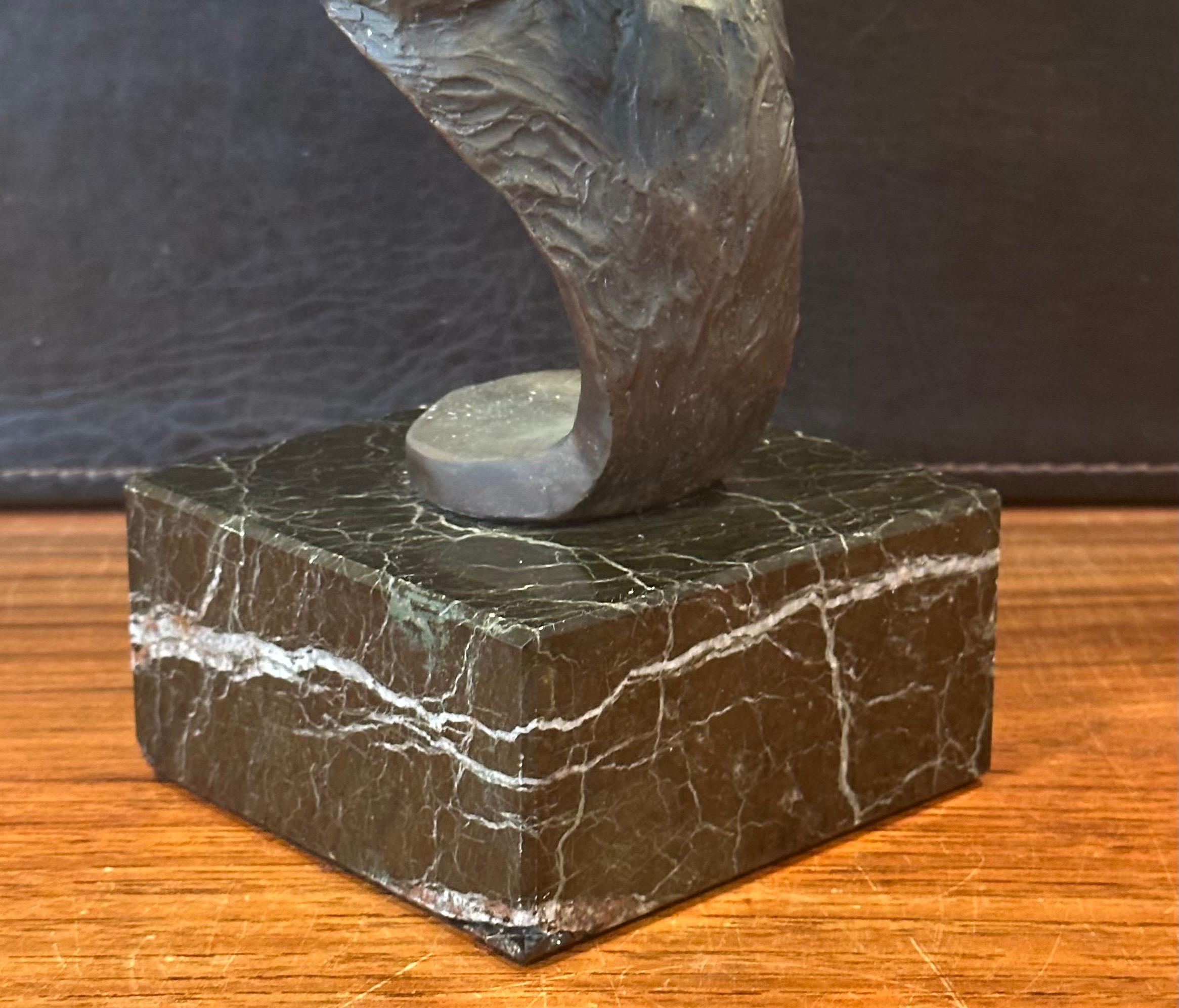 Bronze Bighorn Ram Bust Sculpture Entitled 