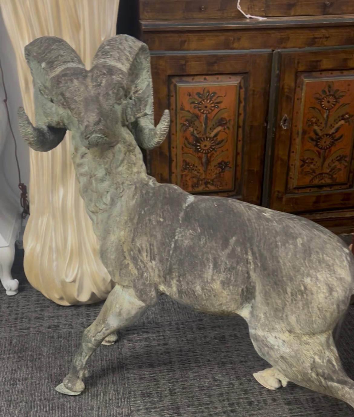 American Bronze, bighorn, sheep . Life-size. For Sale