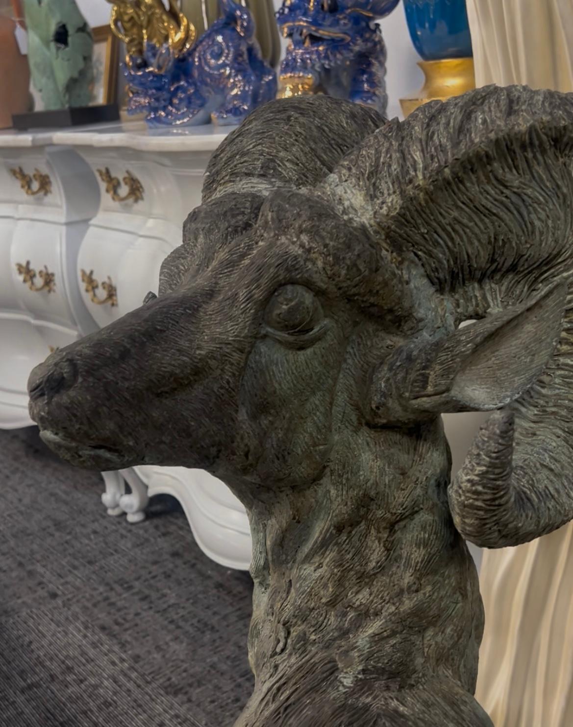 Bronze, bighorn, sheep . Life-size. In Good Condition For Sale In West Palm Beach, FL