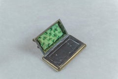 Bronze Billiard Table w/ Accessories Box, Jewelry, Rings. ca. 1890