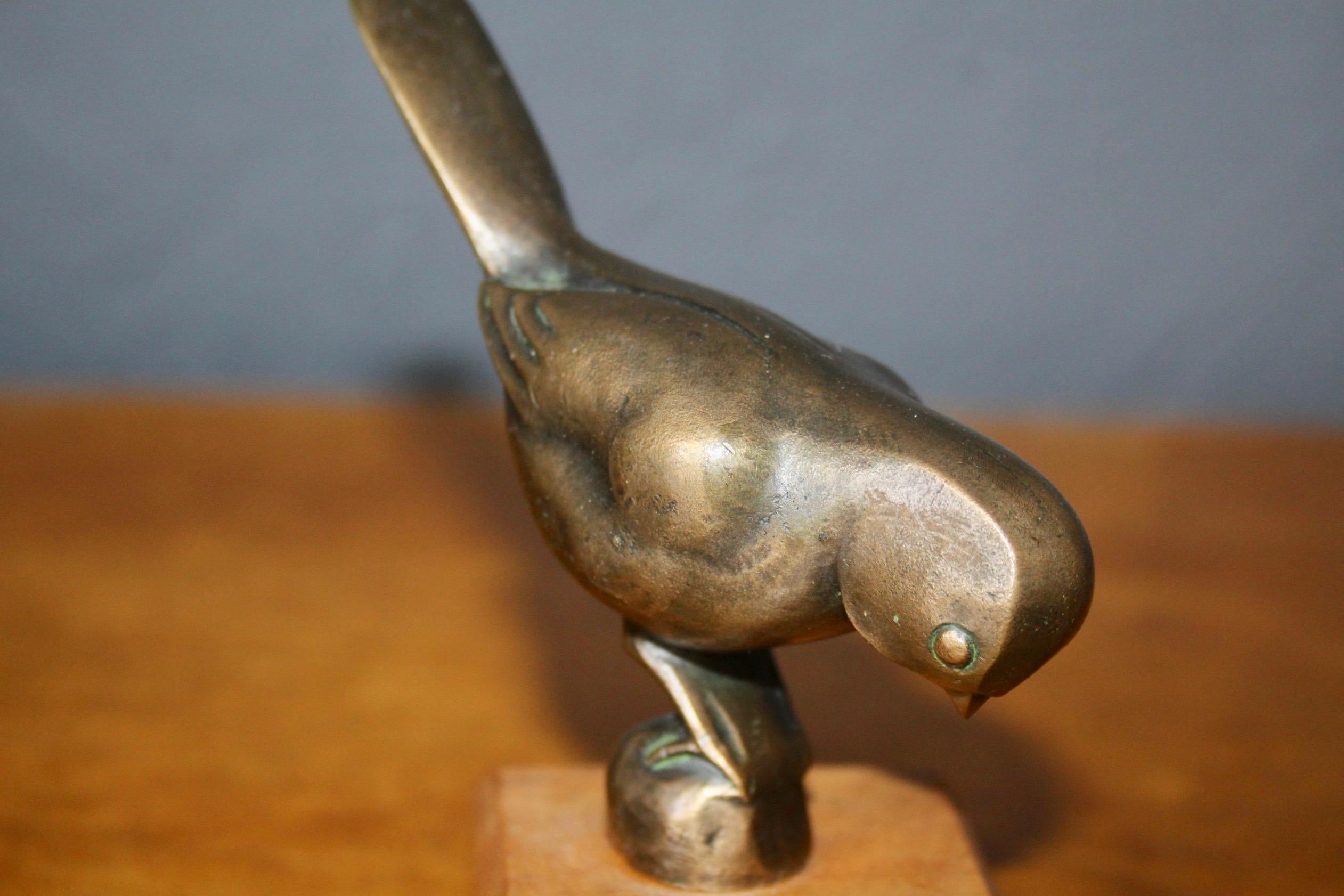 French Bronze Bird Art Deco Sculpture