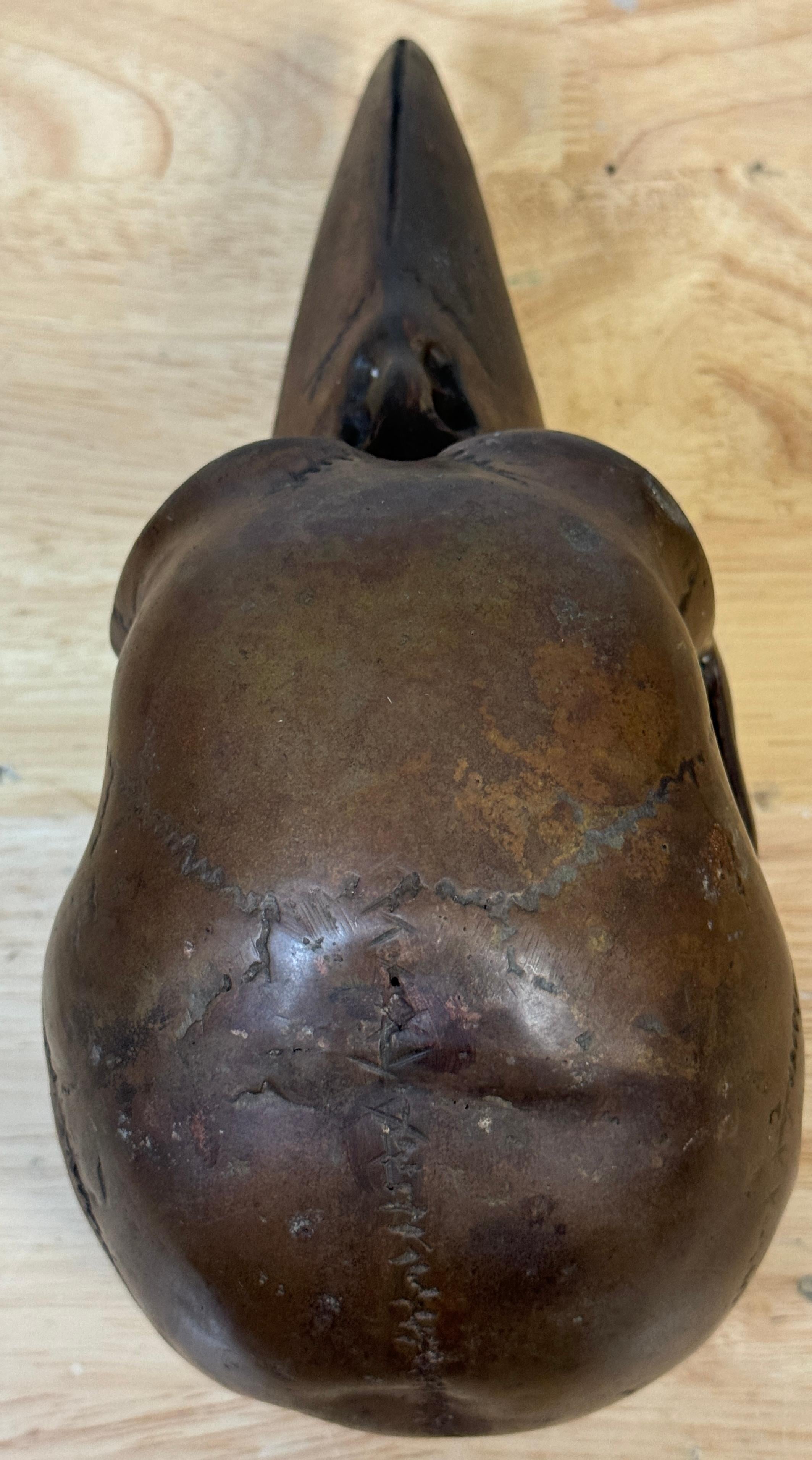 Calavera de Bronce con Pico de Pájaro Fantasía/ Memento Mori  Escultura 4