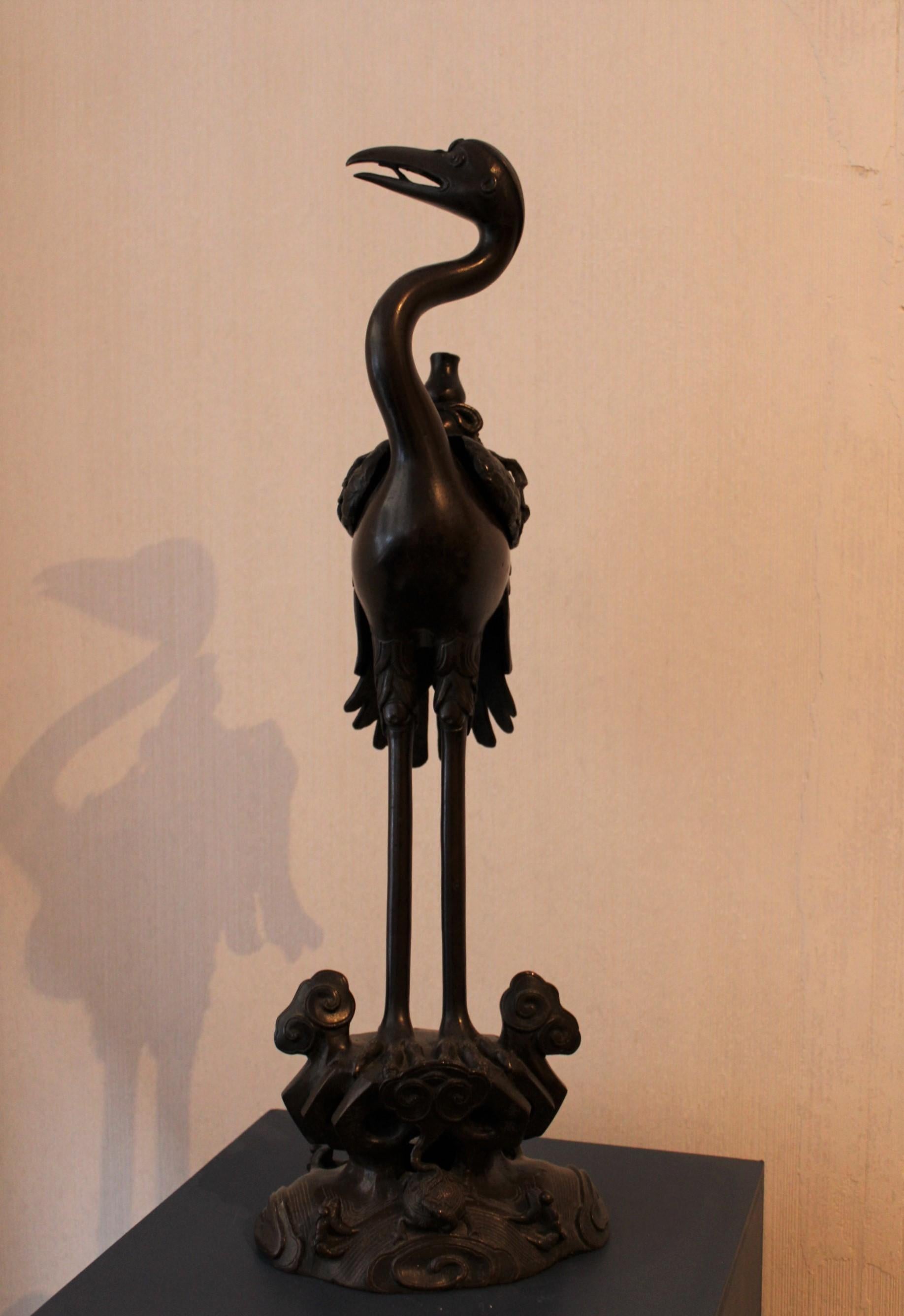 Brûleur d'encens oiseau en bronze, Chine, XIXe siècle 5