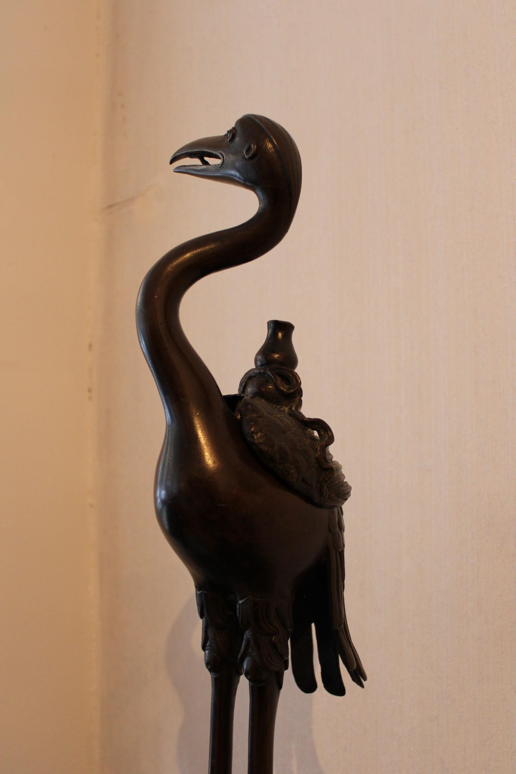 Bronze Bird Incense Burner, China, 19th Century For Sale 7