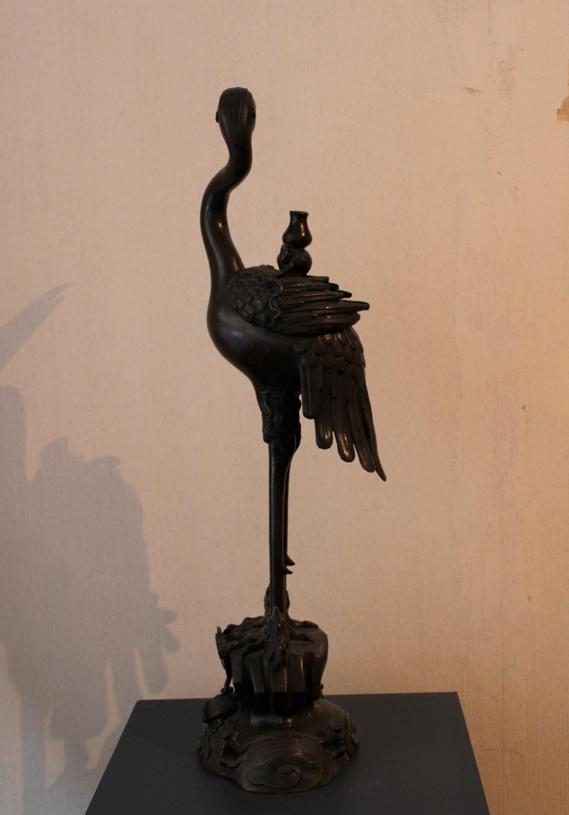 Brûleur d'encens oiseau en bronze, Chine, XIXe siècle 7