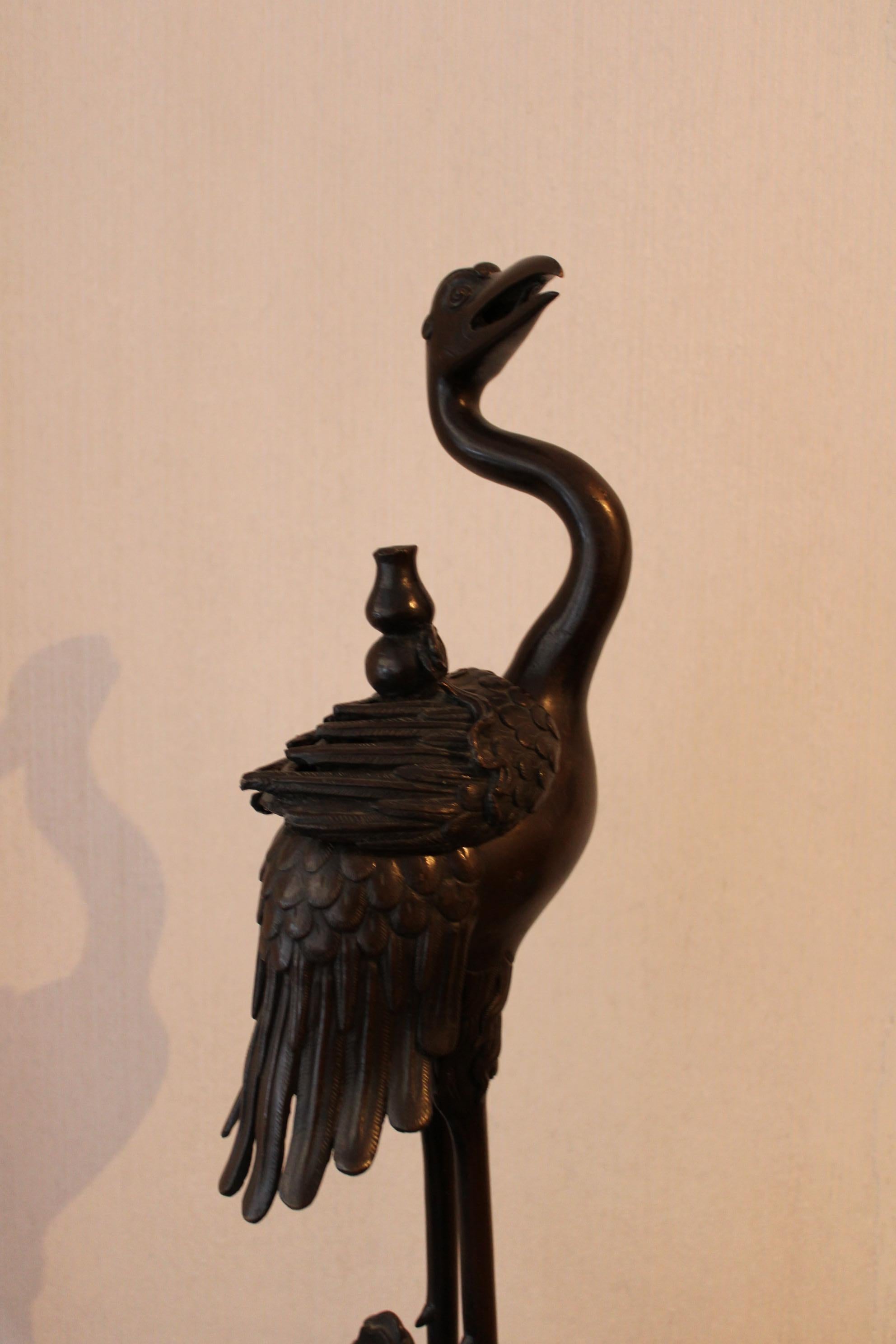 Chinois Brûleur d'encens oiseau en bronze, Chine, XIXe siècle