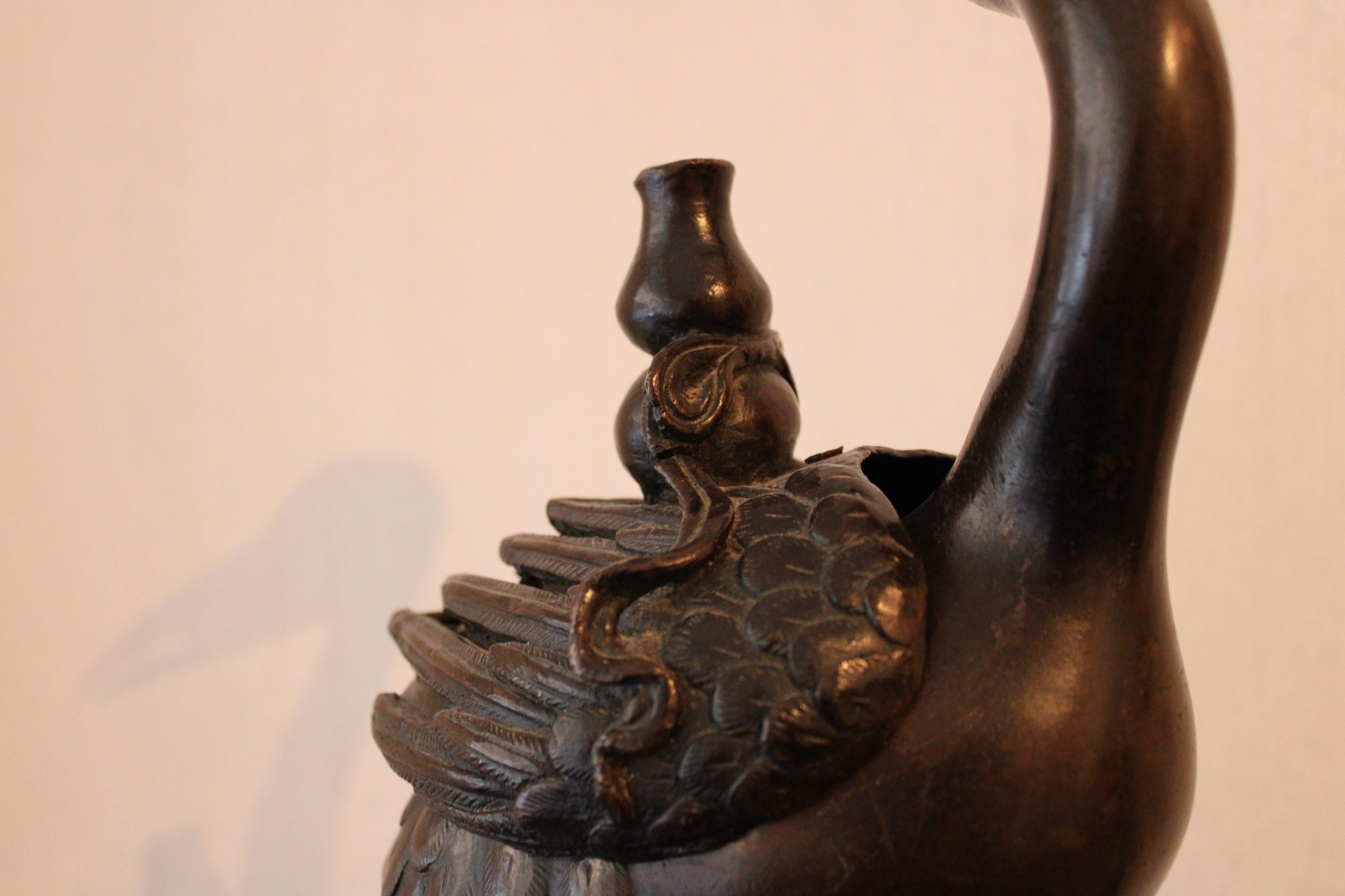 Bronze Brûleur d'encens oiseau en bronze, Chine, XIXe siècle