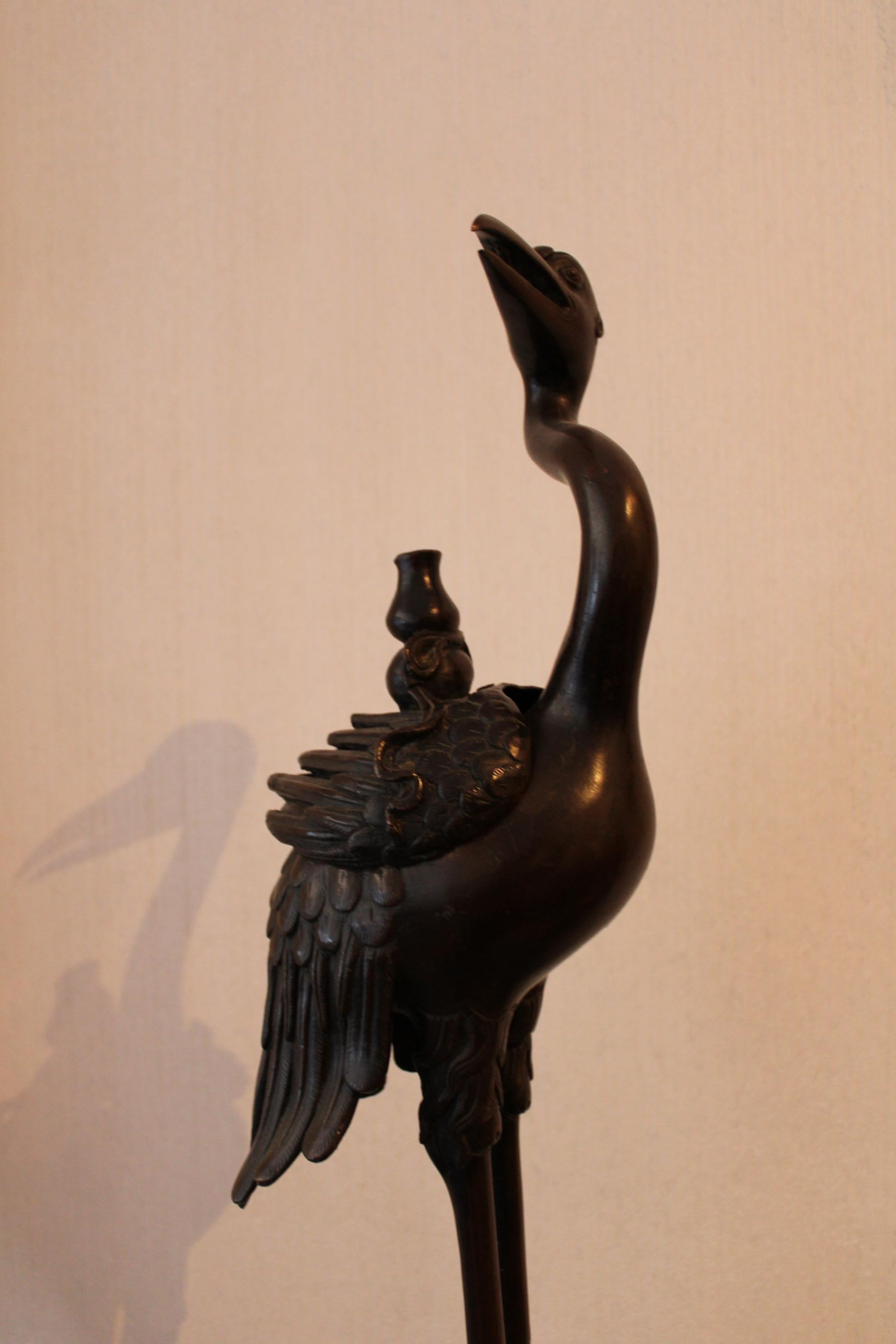 Brûleur d'encens oiseau en bronze, Chine, XIXe siècle 1
