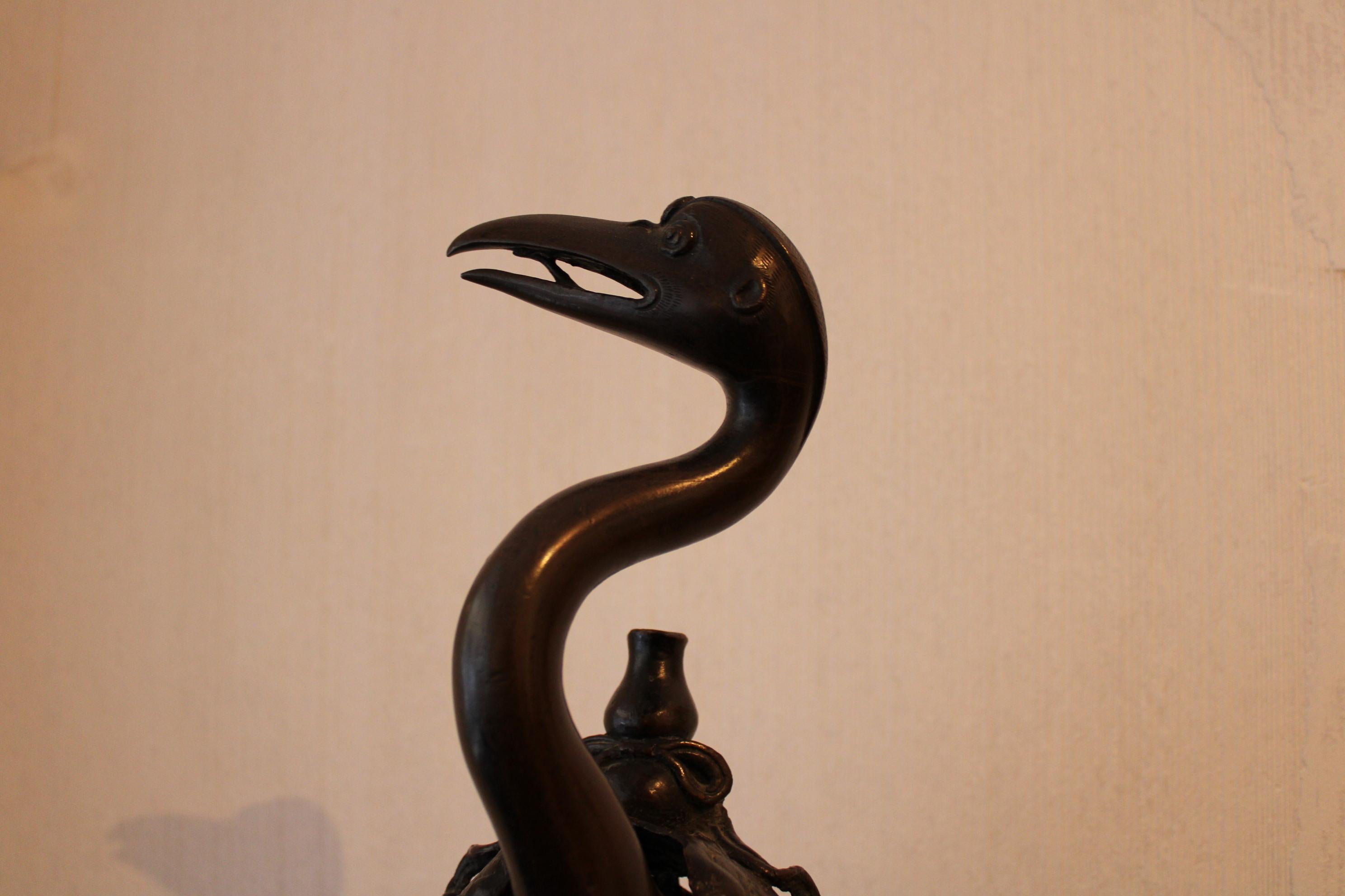 Brûleur d'encens oiseau en bronze, Chine, XIXe siècle 4