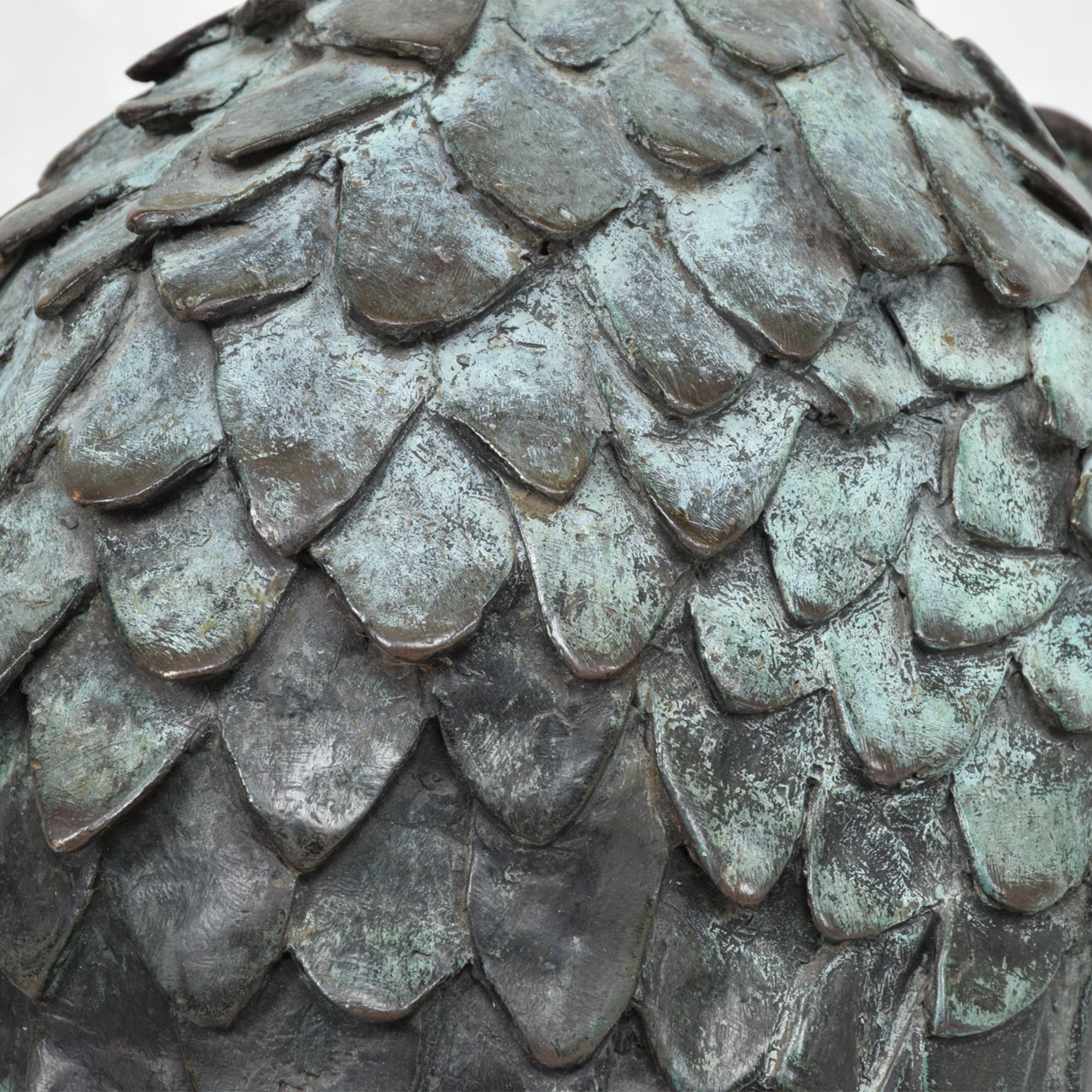 Mexican Bronze Bird Man Head Beak Art Sculpture Signed ARIESA Mexico 1960s Brutalism