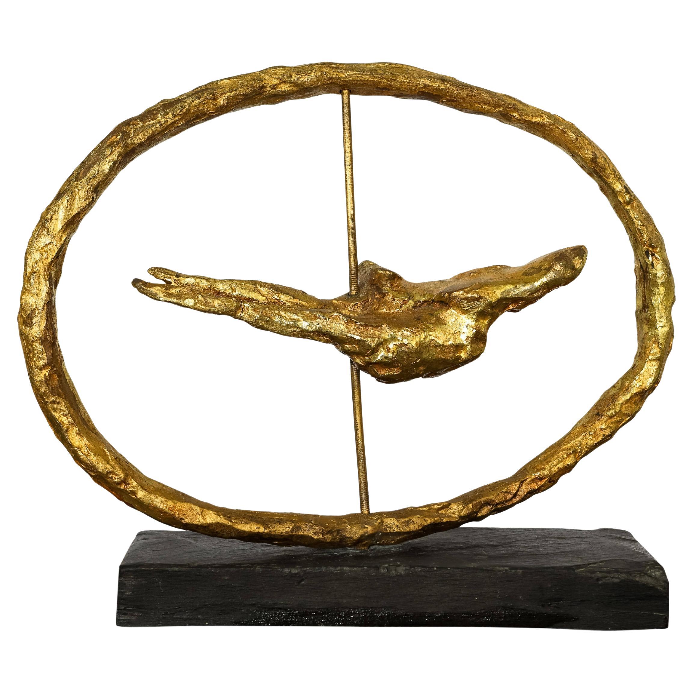 Bronze Bird Mobile Sculpture  by Gerard Koch For Sale