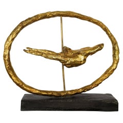 Sculpture de mobile oiseau en bronze  par Gerard Koch