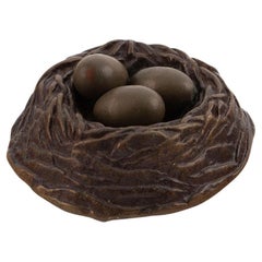 Bronze Bird Nest with Eggs