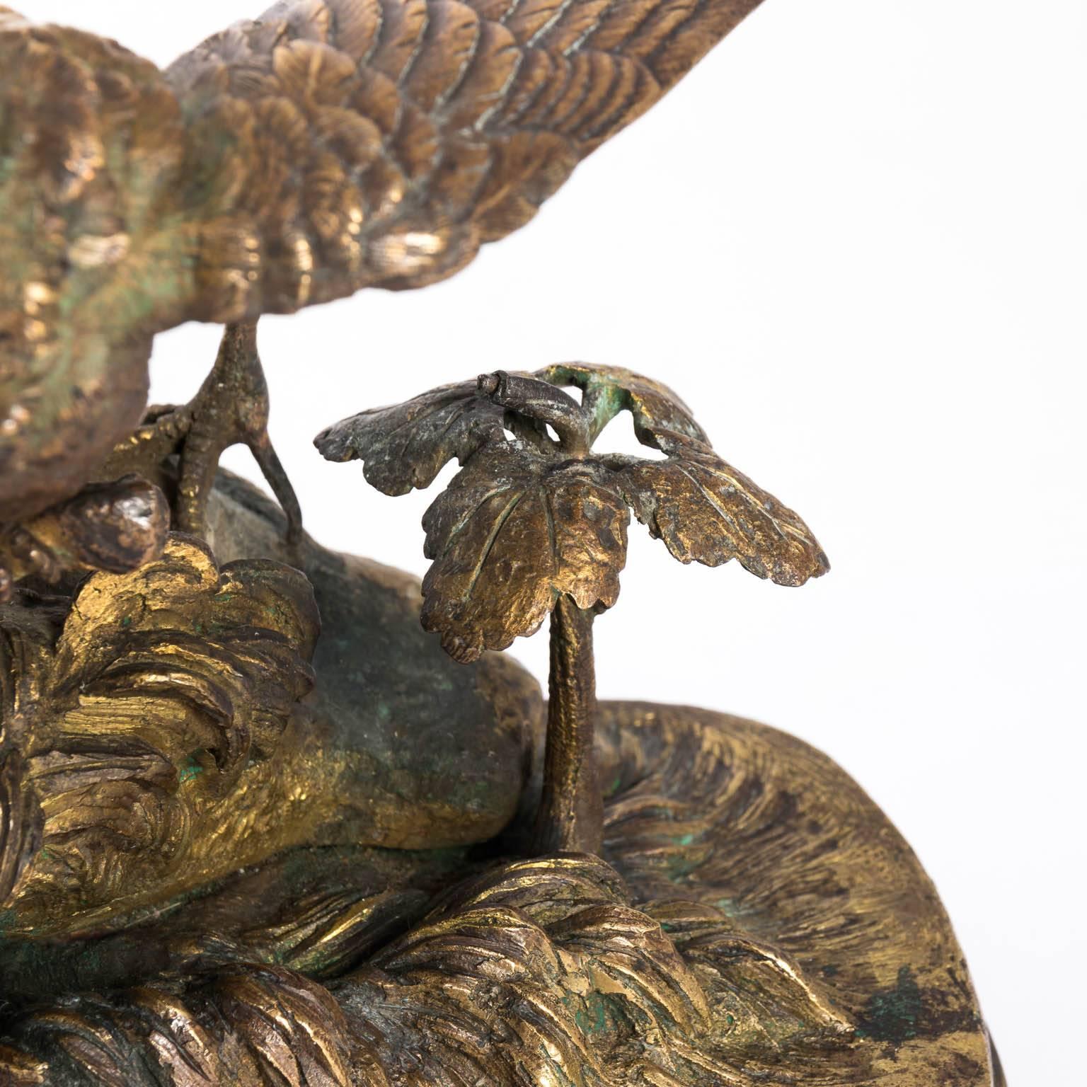 Bronze Bird Sculpture by Ferdinand Pautrot 3