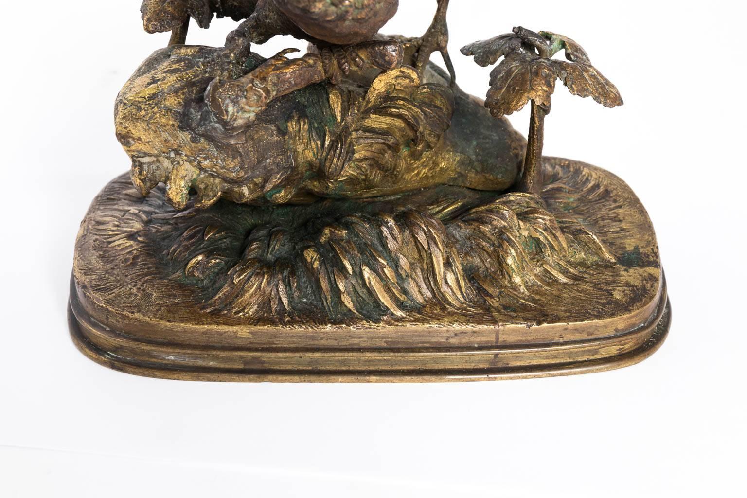 Bronze Bird Sculpture by Ferdinand Pautrot 4