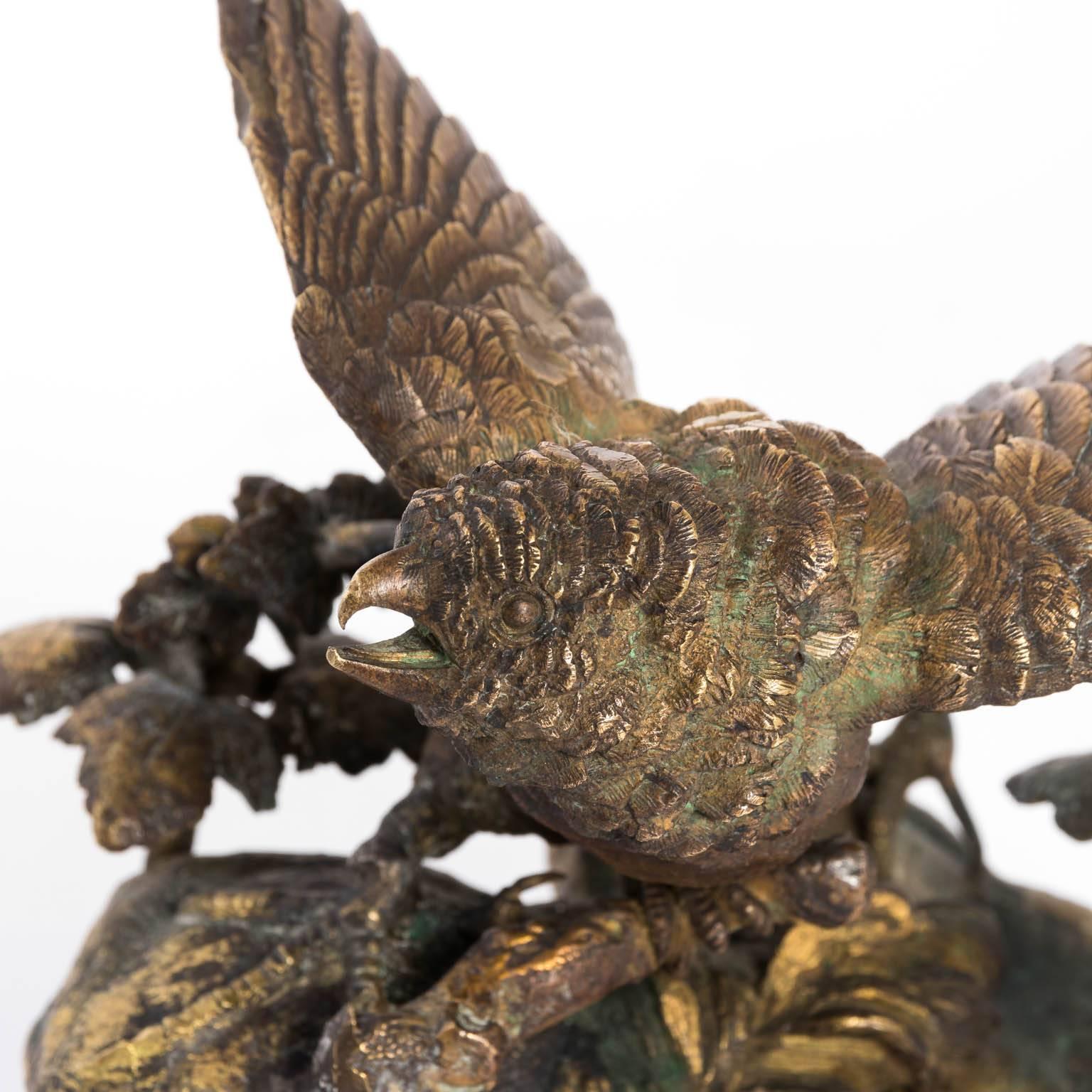 Bronze Bird Sculpture by Ferdinand Pautrot 2