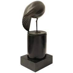 Bronze Bird Sculpture by Roman Bronze Works on Solid Granite Base
