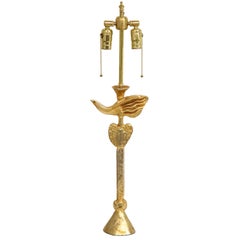 Vogel-Tischlampe aus Bronze von Pierre Casenove für Fondica