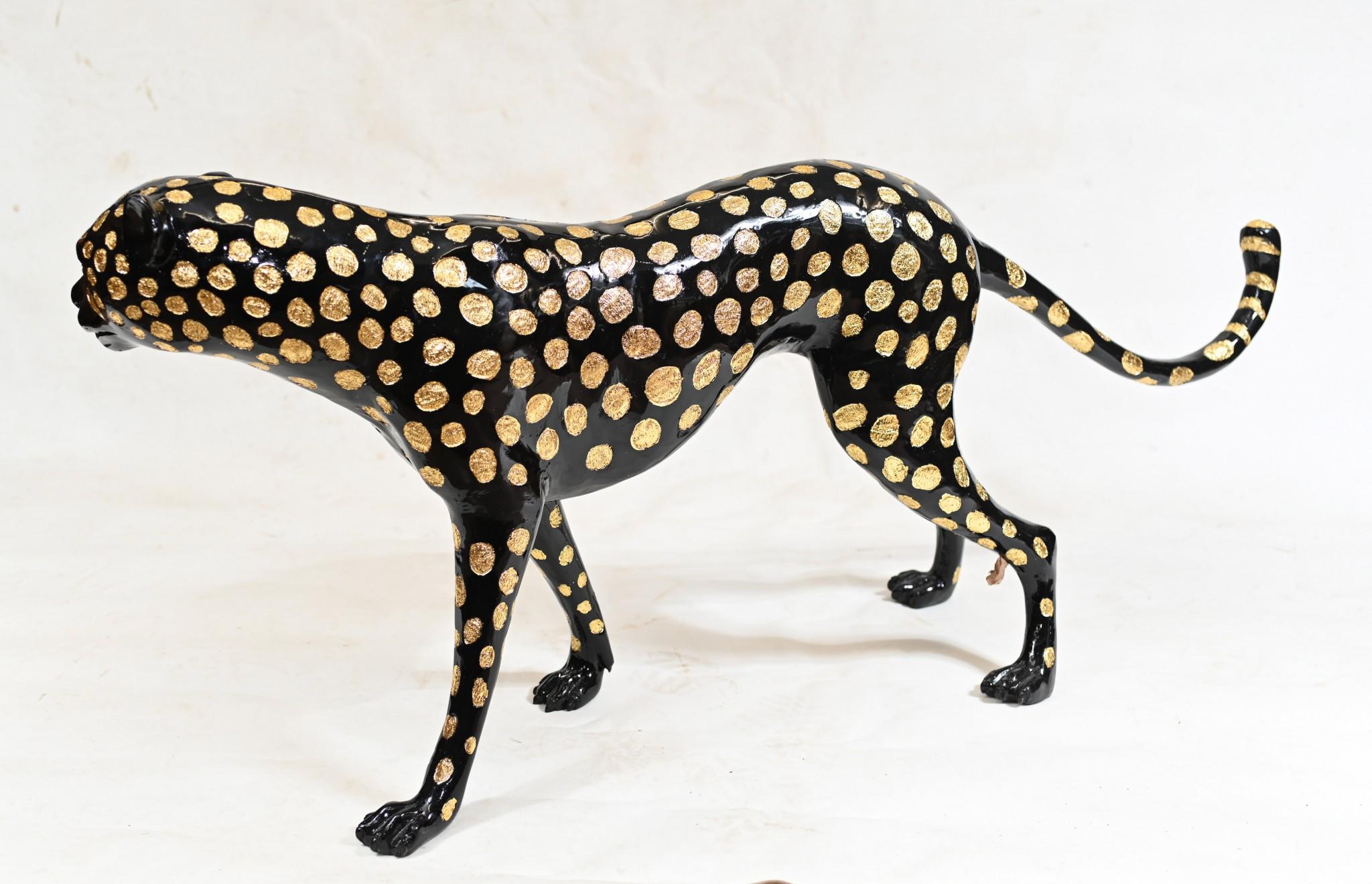Bronze Schwarzer Panther Statue Art Deco Katze im Angebot 4