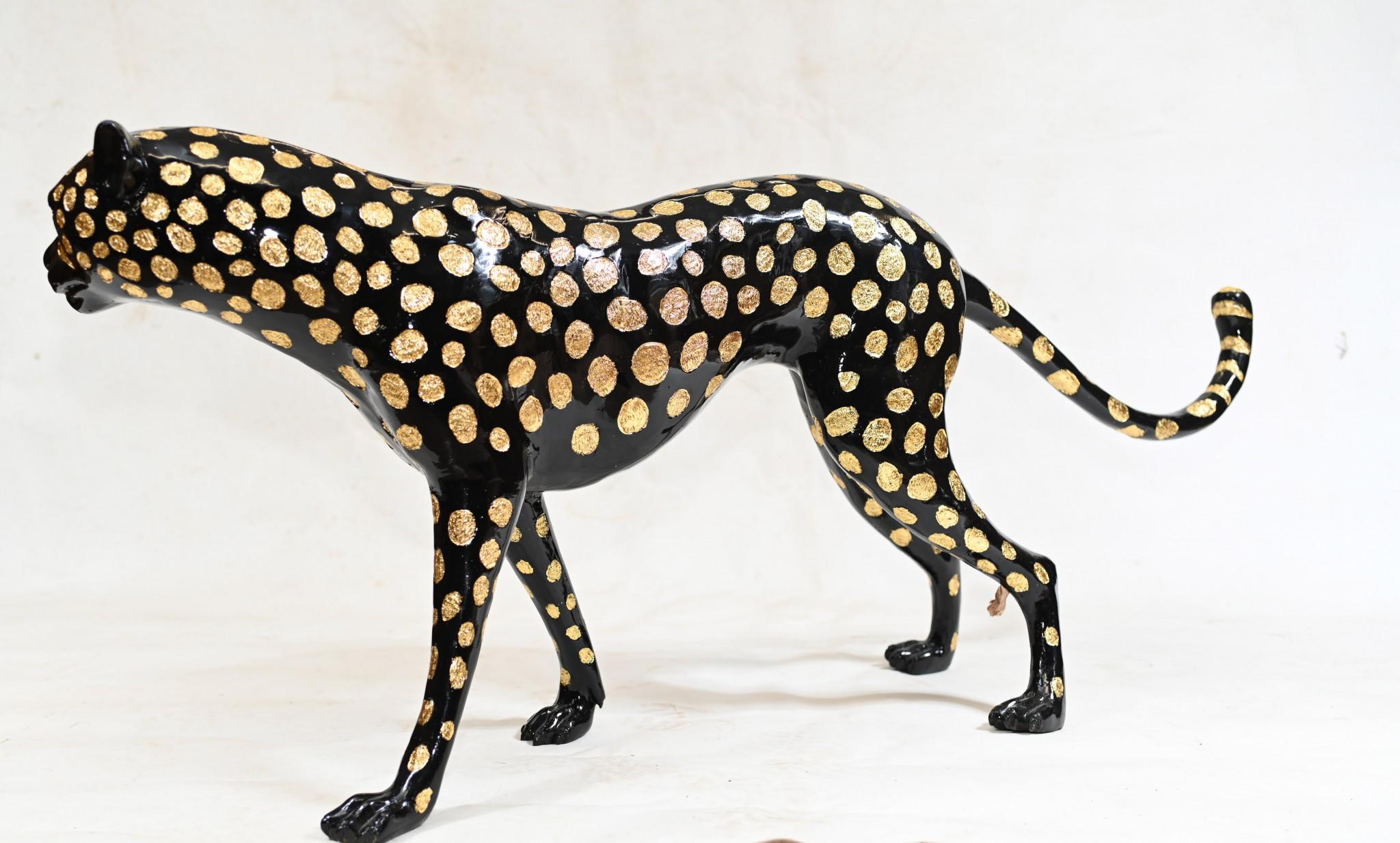 Bronze Schwarzer Panther Statue Art Deco Katze im Zustand „Gut“ im Angebot in Potters Bar, GB