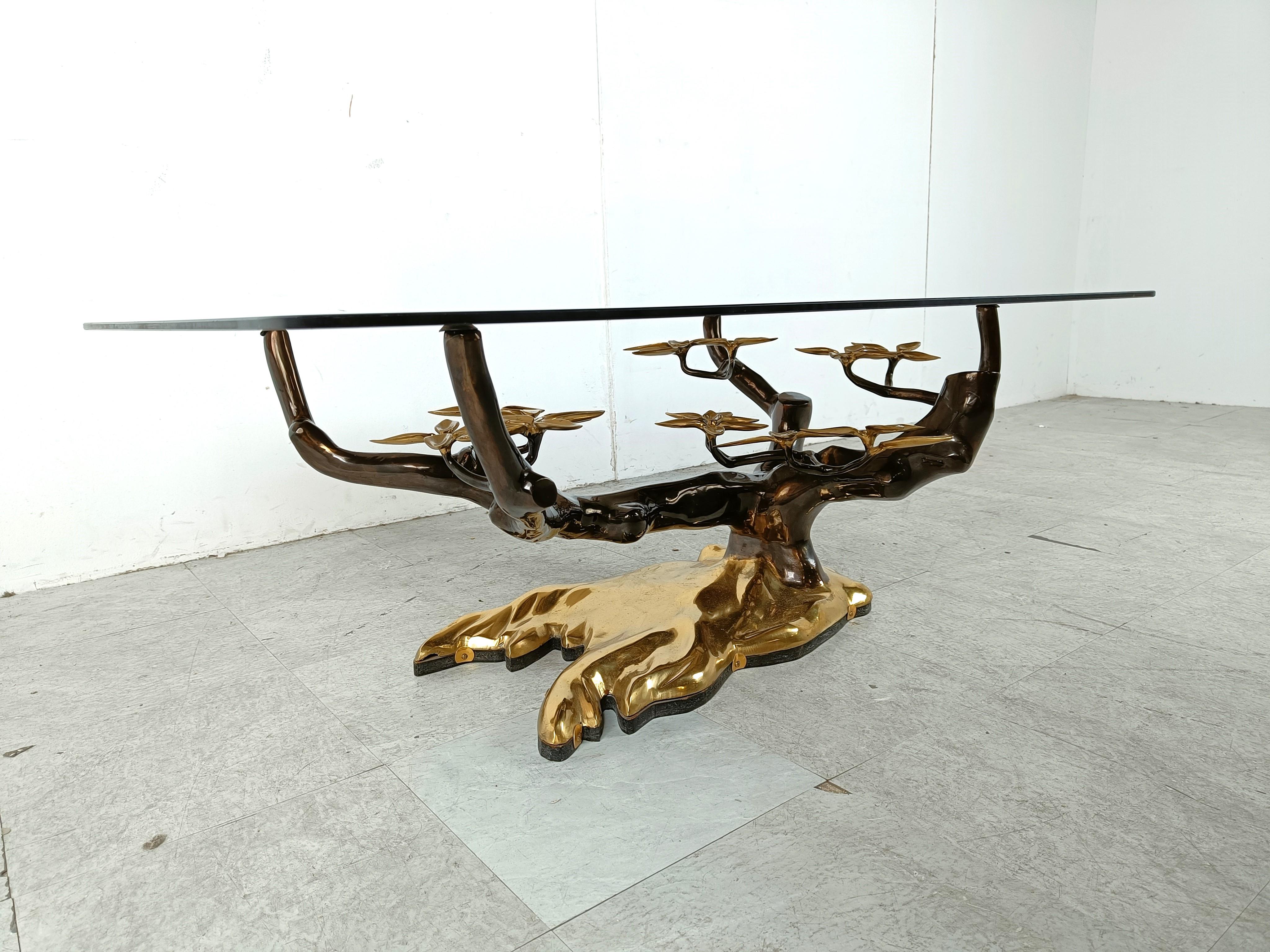 Bronze bonsai coffee table by Willy daro, 1970s 3