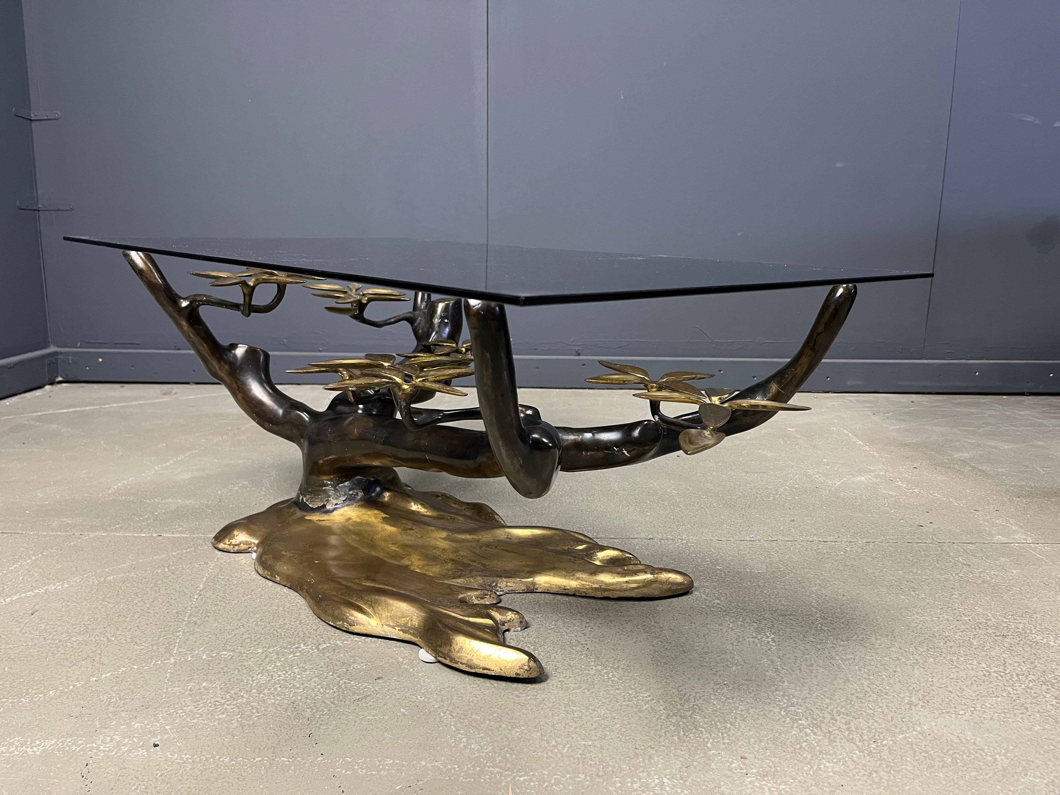 Bronze bonsai coffee table by Willy daro, 1970s en vente 4