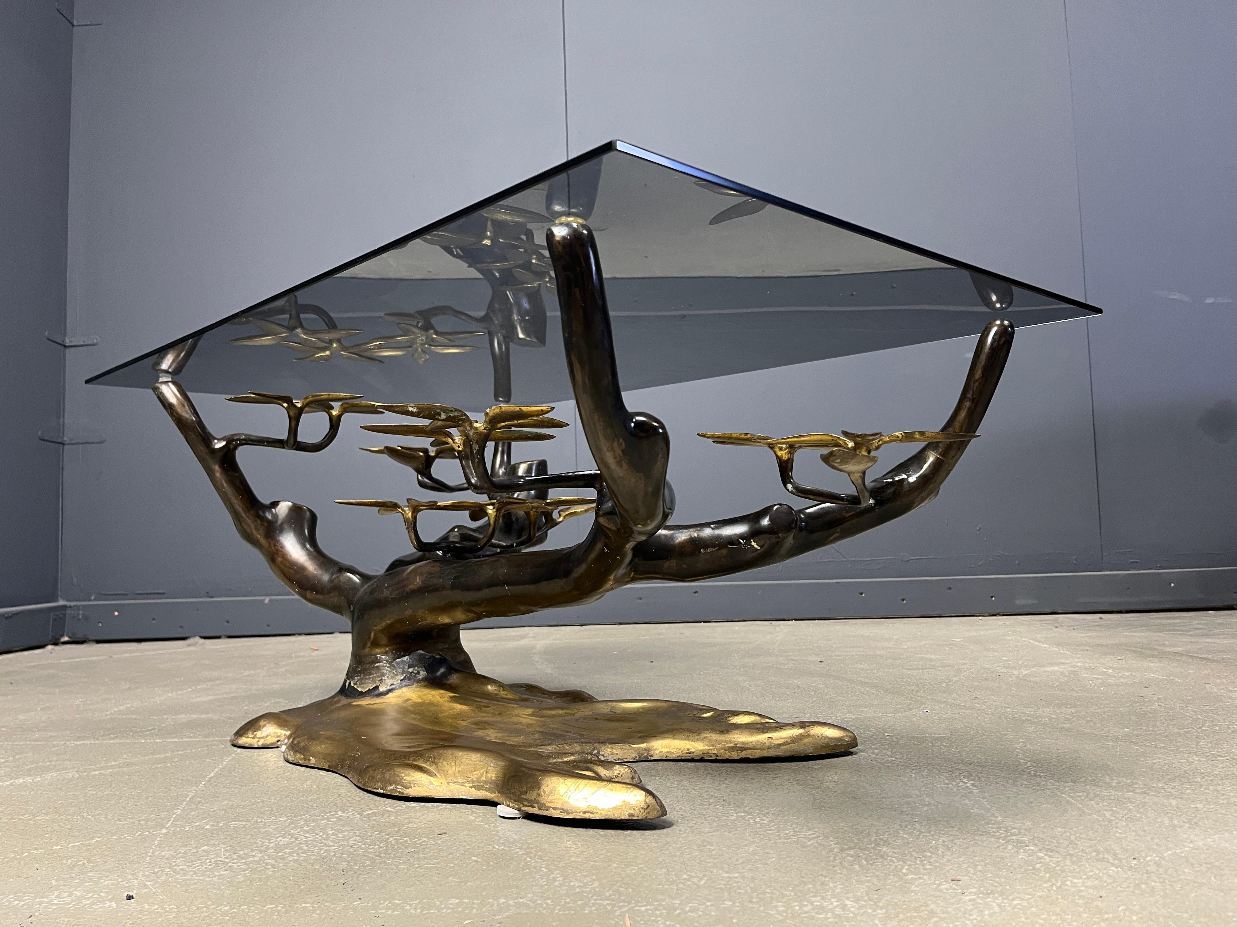 Bronze bonsai coffee table by Willy daro, 1970s en vente 5