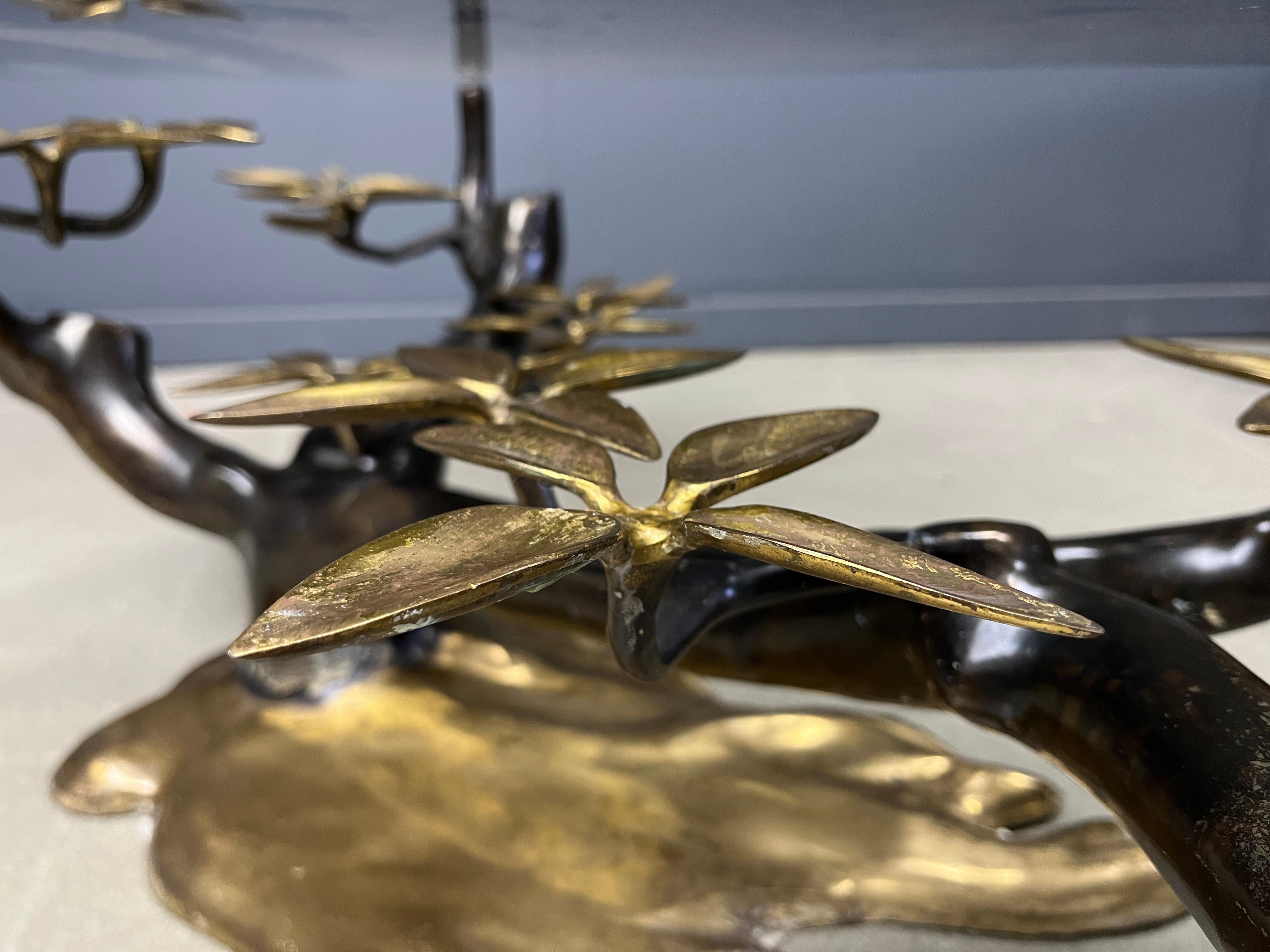 Bronze bonsai coffee table by Willy daro, 1970s en vente 6