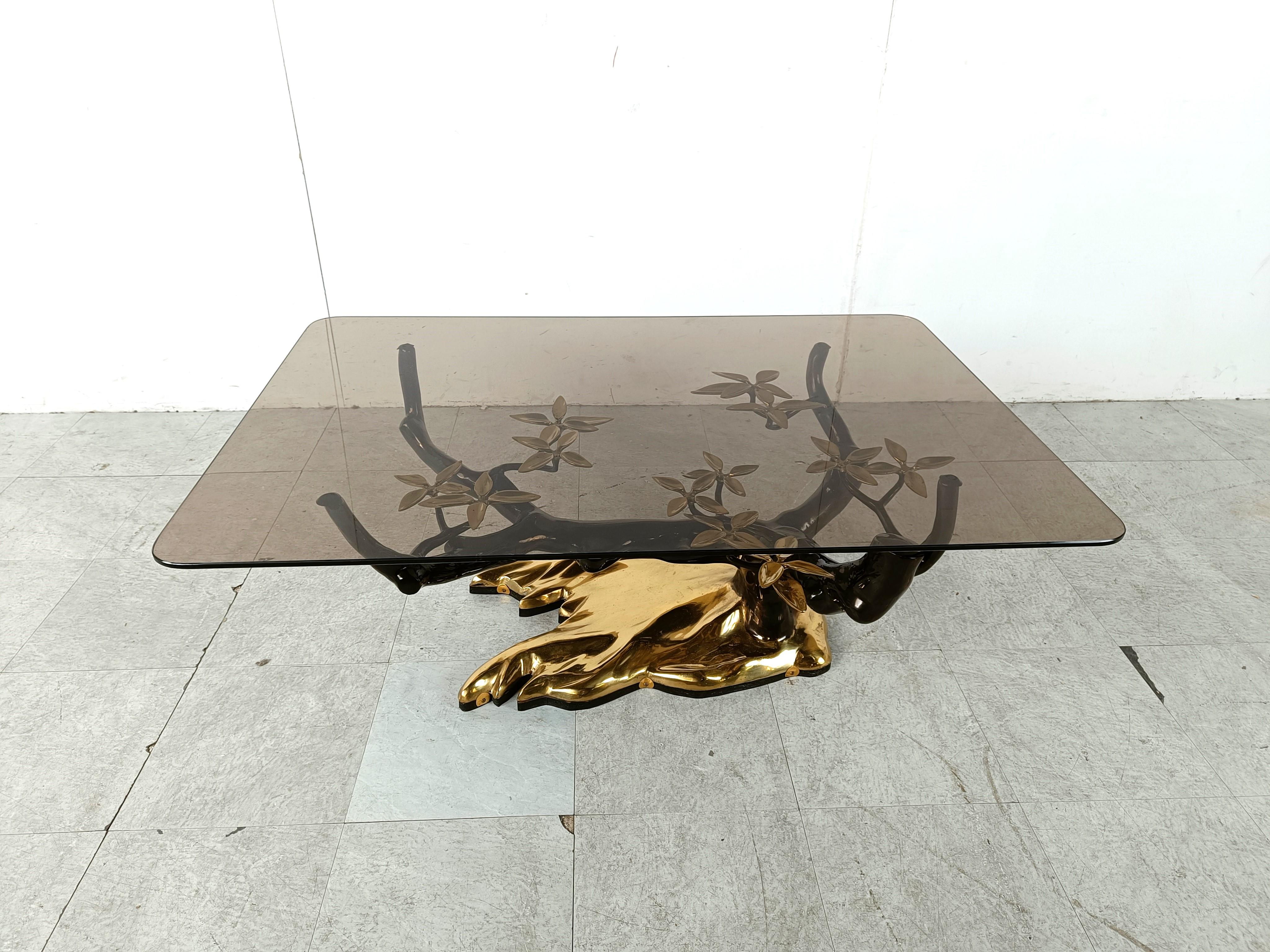 Bronze bonsai coffee table by Willy Daro.

Beautifully manufactured sculpture, comes with a rectangular smoked glass top.

Good overall condition

1970s - Belgium

Dimensions:
Height: 44cm/17.32