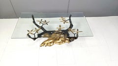 Bronze bonsai coffee table by Willy daro, 1970s