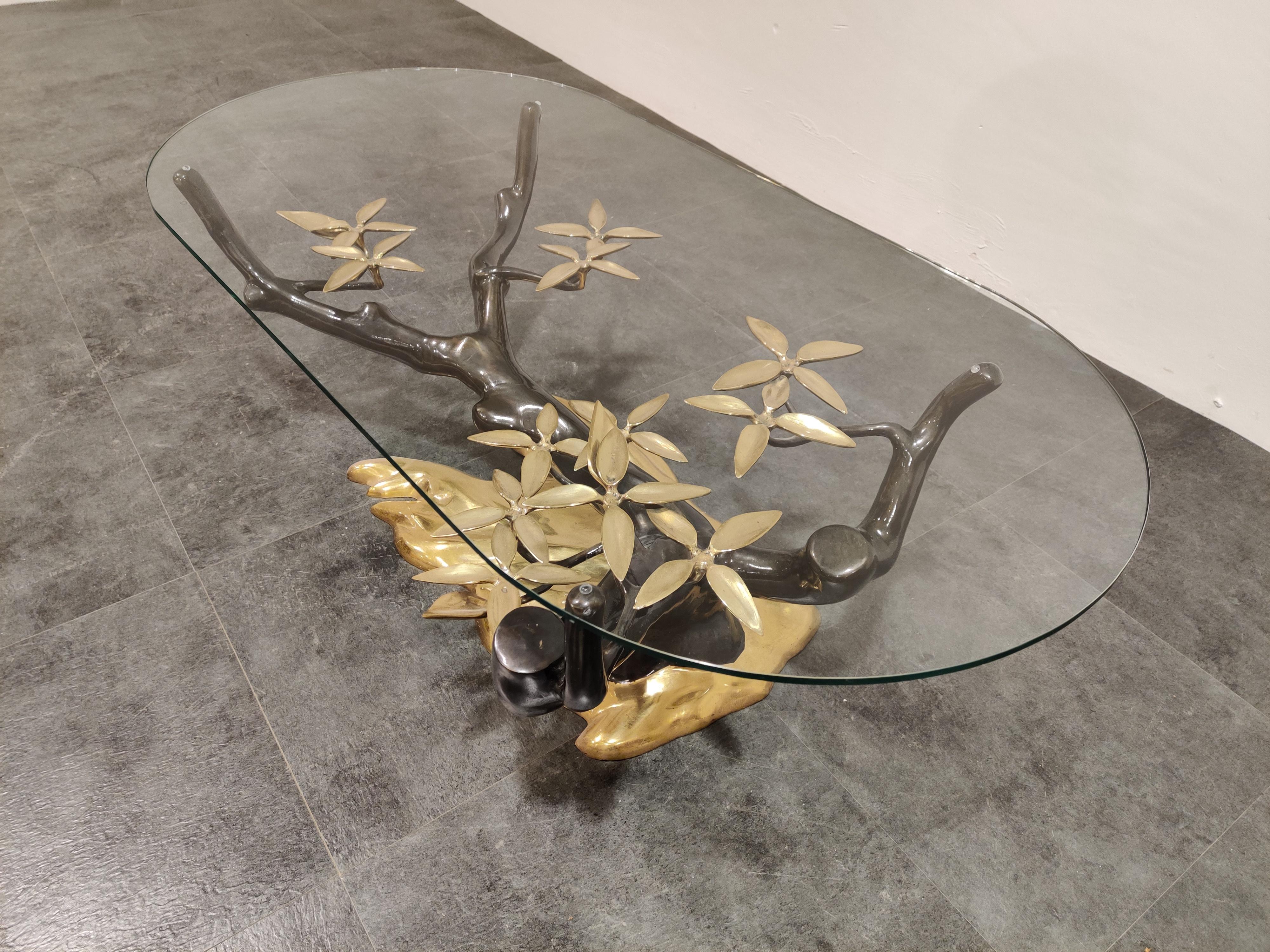 Belgian Bronze Bonsai Coffee Table by Willy Daro, 1970s