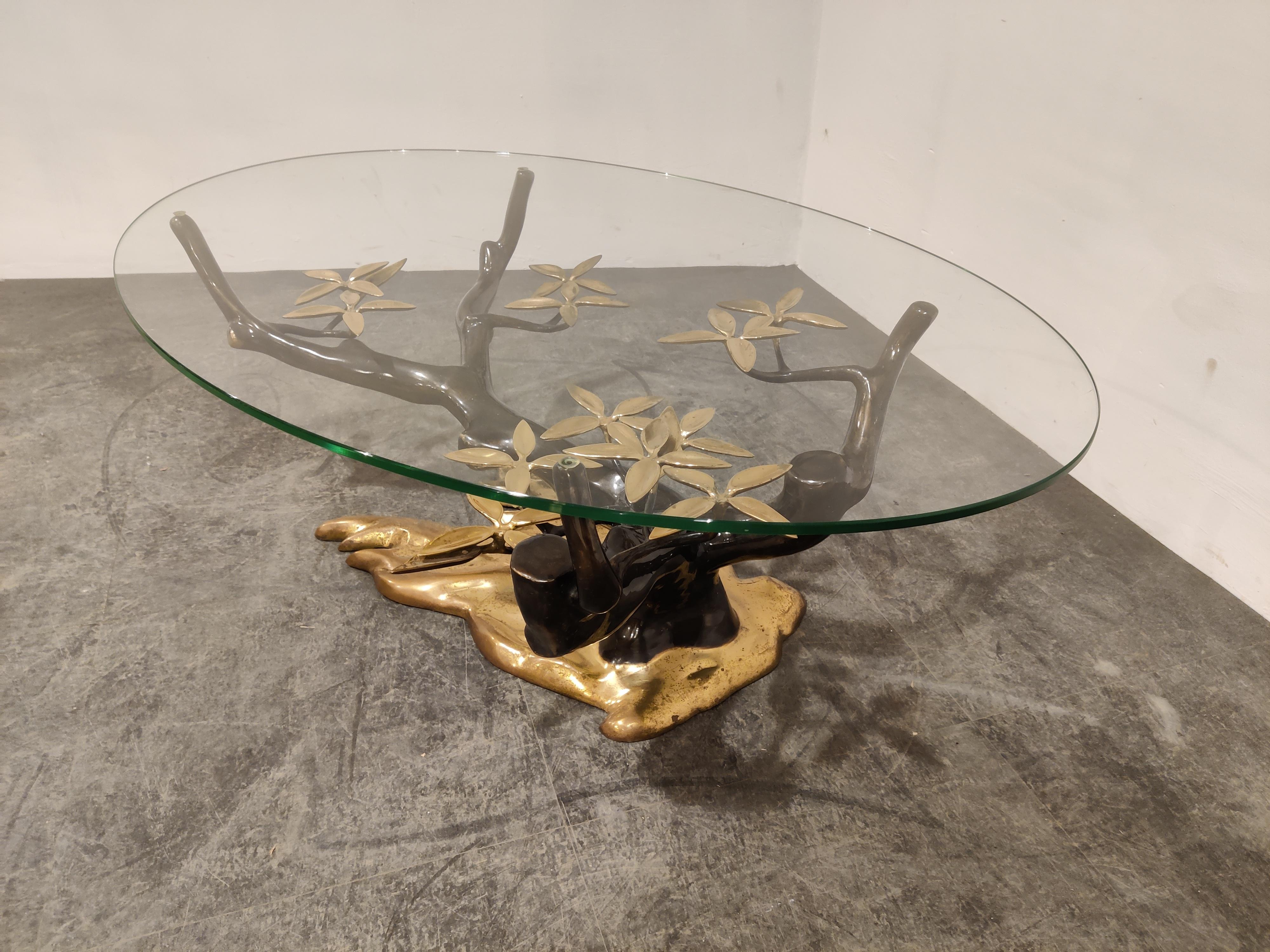 Belgian Bronze Bonsai Coffee Table by Willy Daro, 1970s