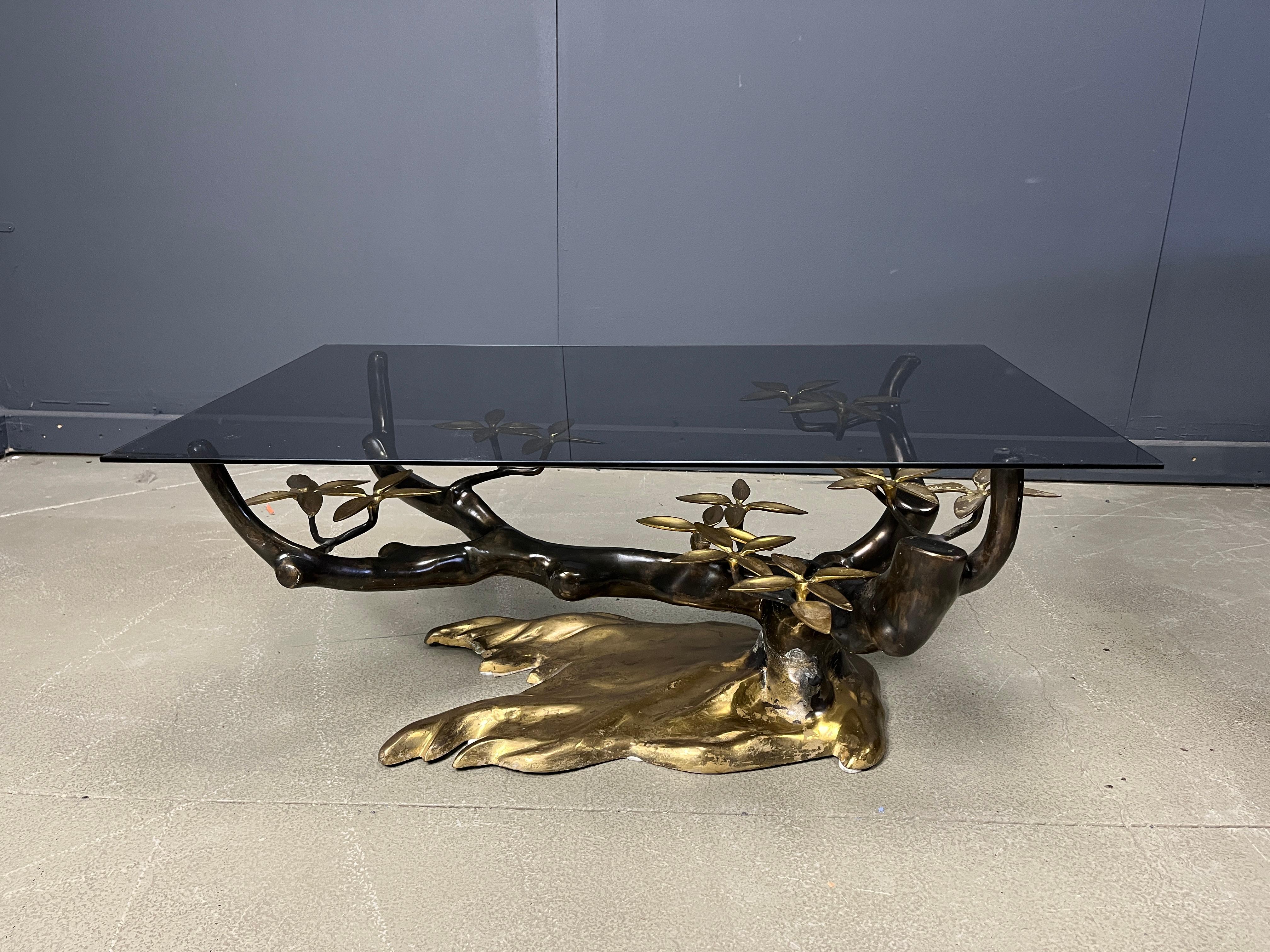Belge Bronze bonsai coffee table by Willy daro, 1970s en vente