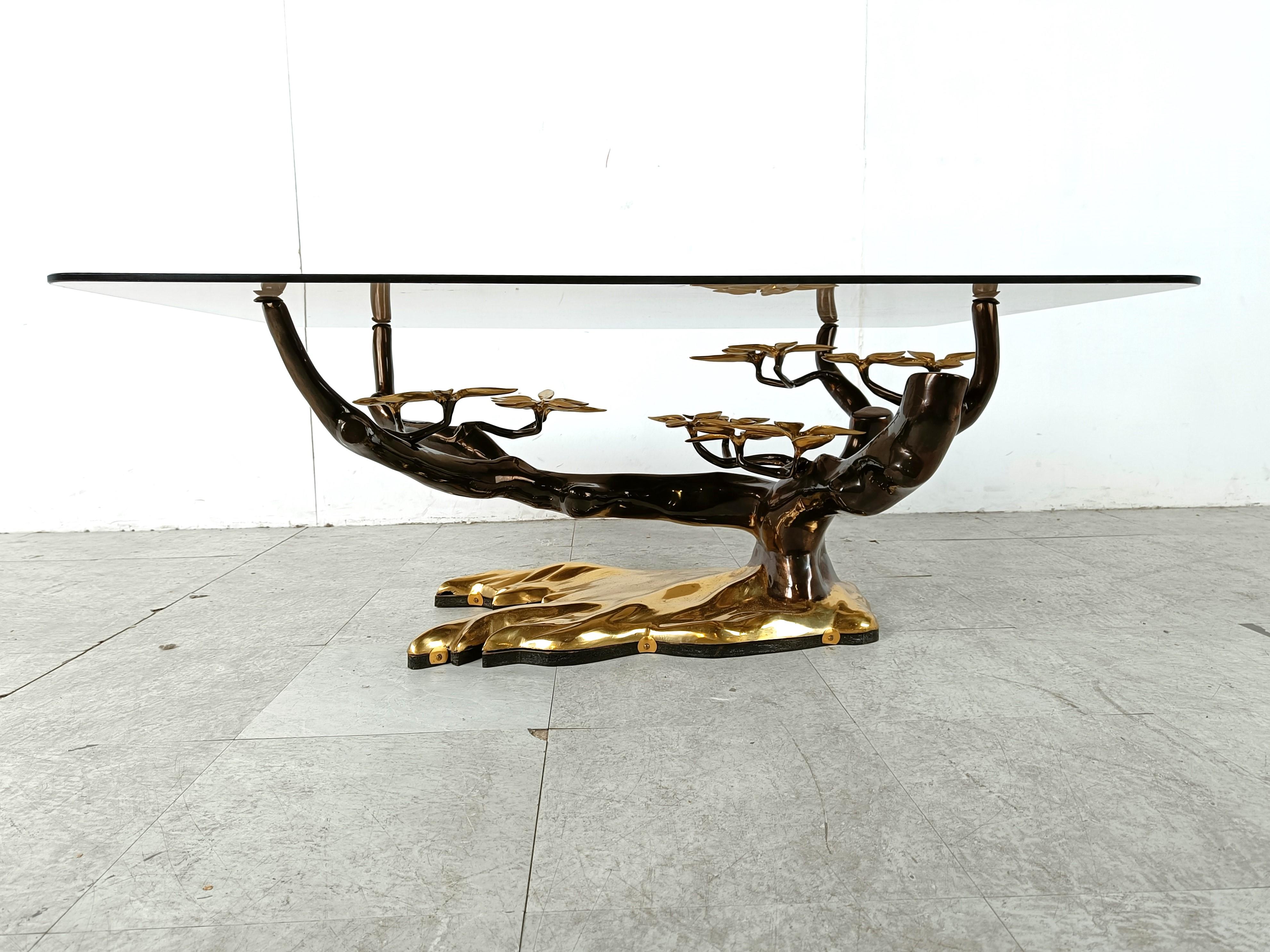 Bronze bonsai coffee table by Willy daro, 1970s In Good Condition In HEVERLEE, BE