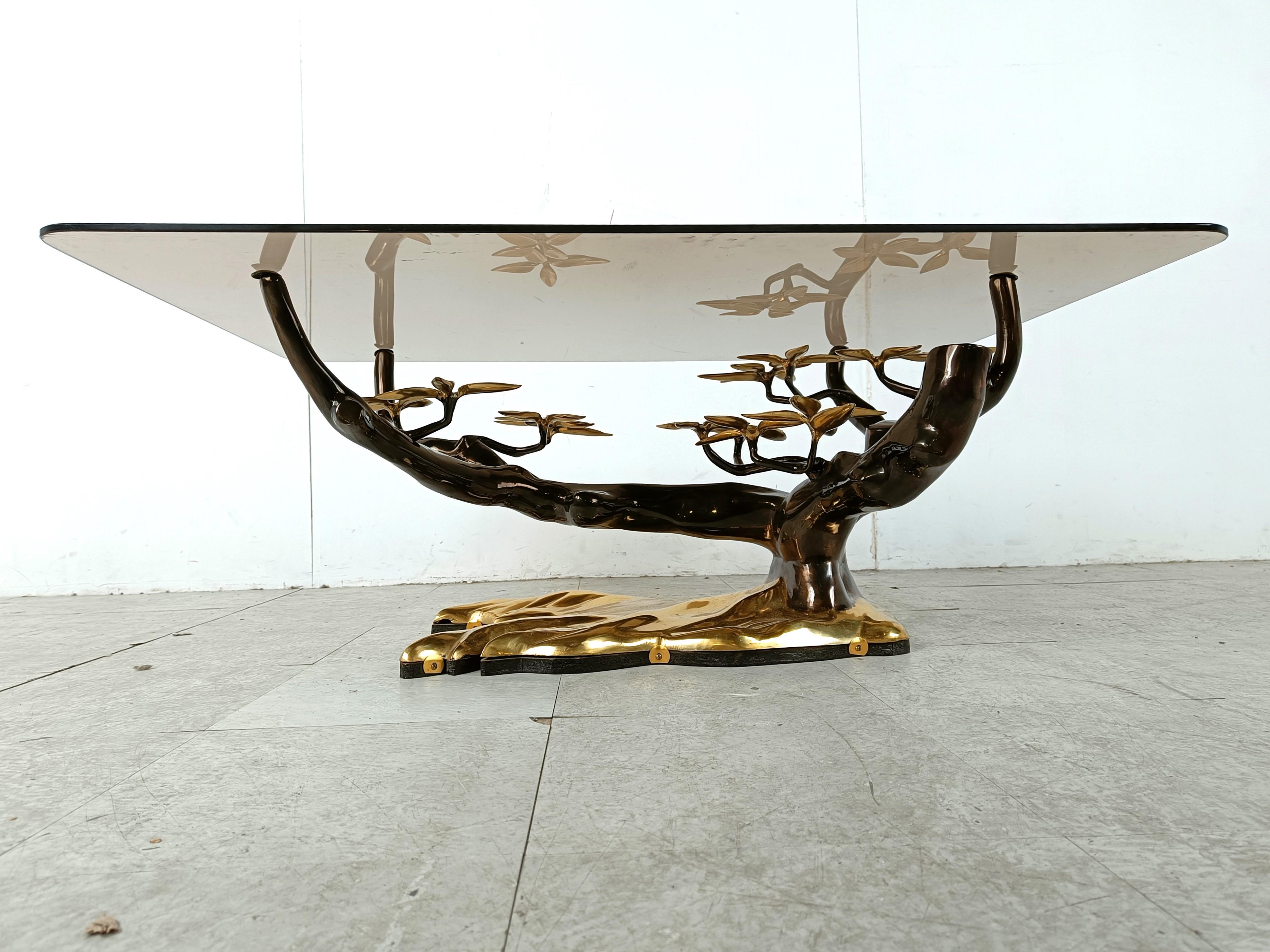 Late 20th Century Bronze bonsai coffee table by Willy daro, 1970s