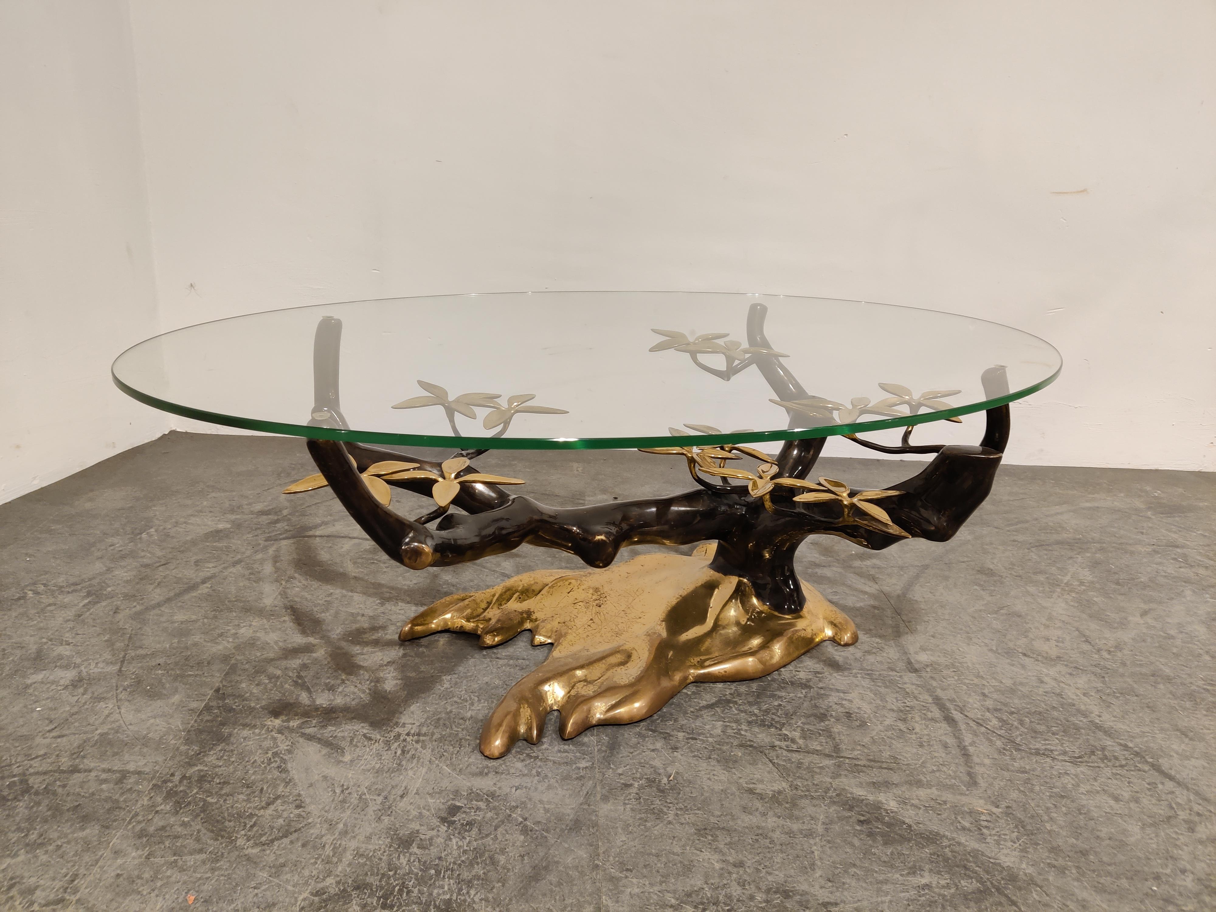 Brass Bronze Bonsai Coffee Table by Willy Daro, 1970s