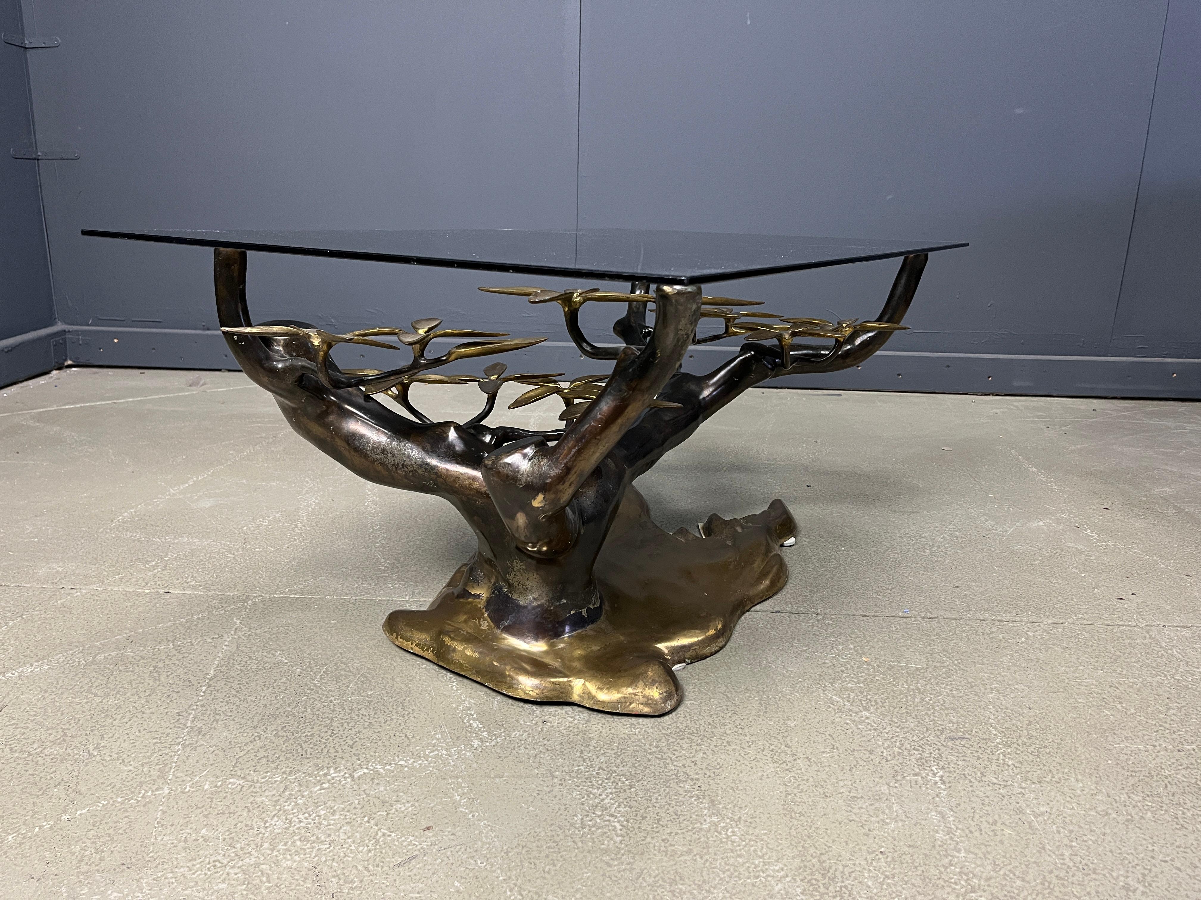 Bronze bonsai coffee table by Willy daro, 1970s en vente 1
